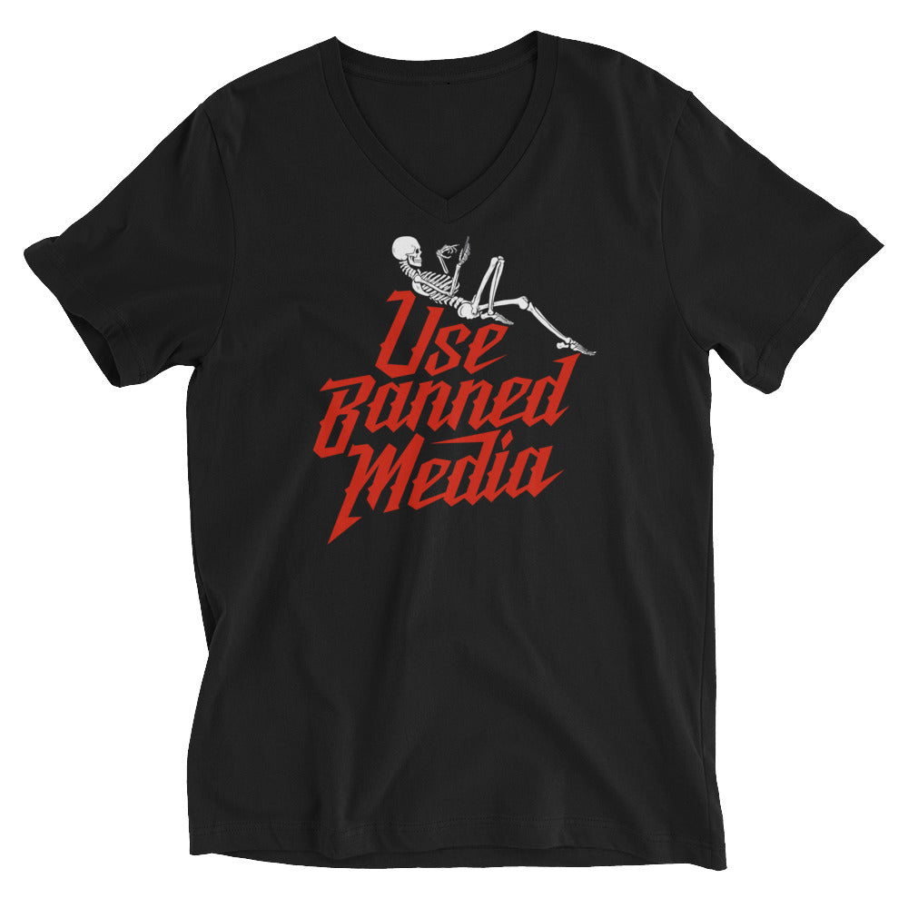 Use Banned Media Unisex Short Sleeve V-Neck T-Shirt