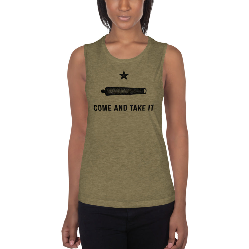 Gonzalez Come and Take It Ladies’ Flowy Muscle Tank