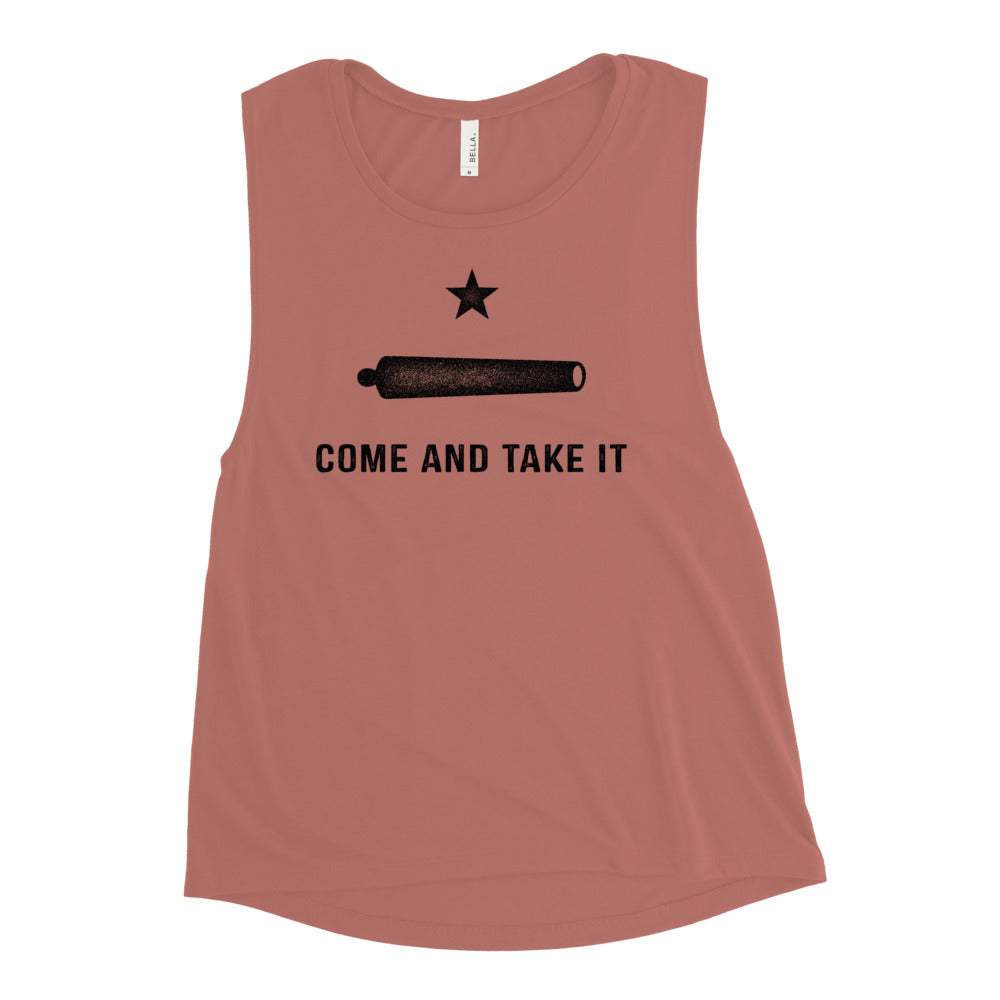 Gonzalez Come and Take It Ladies’ Flowy Muscle Tank