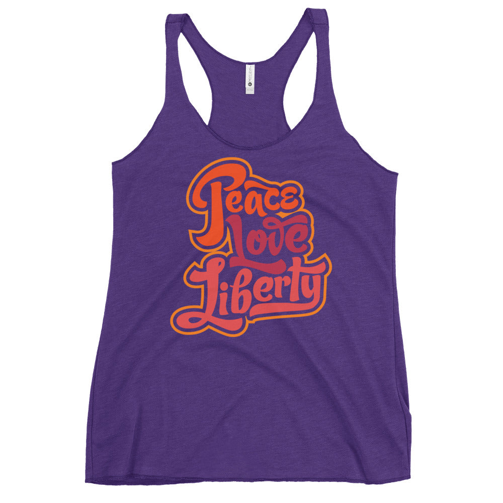 Peace Love Liberty Women's Tri-blend Racerback Tank