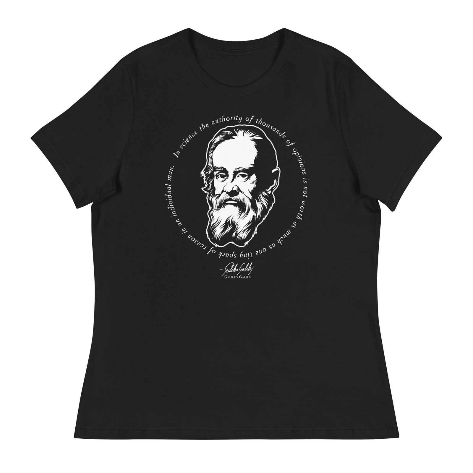 Galileo Galilei Science Quote Ladies T-Shirt