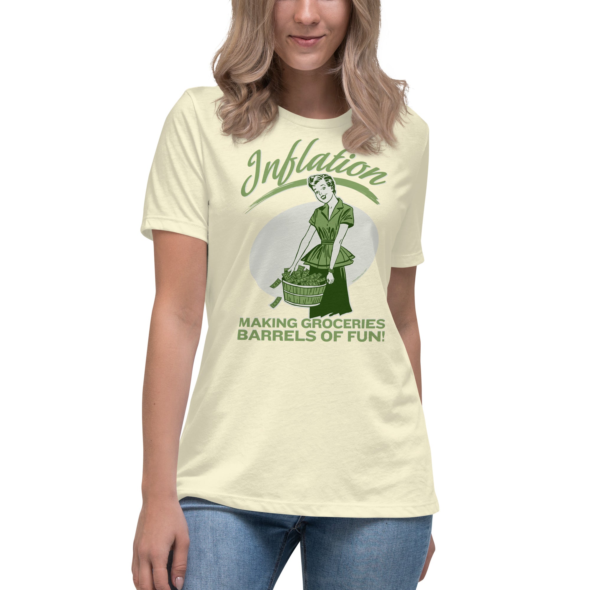 Inflation Making Groceries Barrels of Fun Women's Relaxed T-Shirt