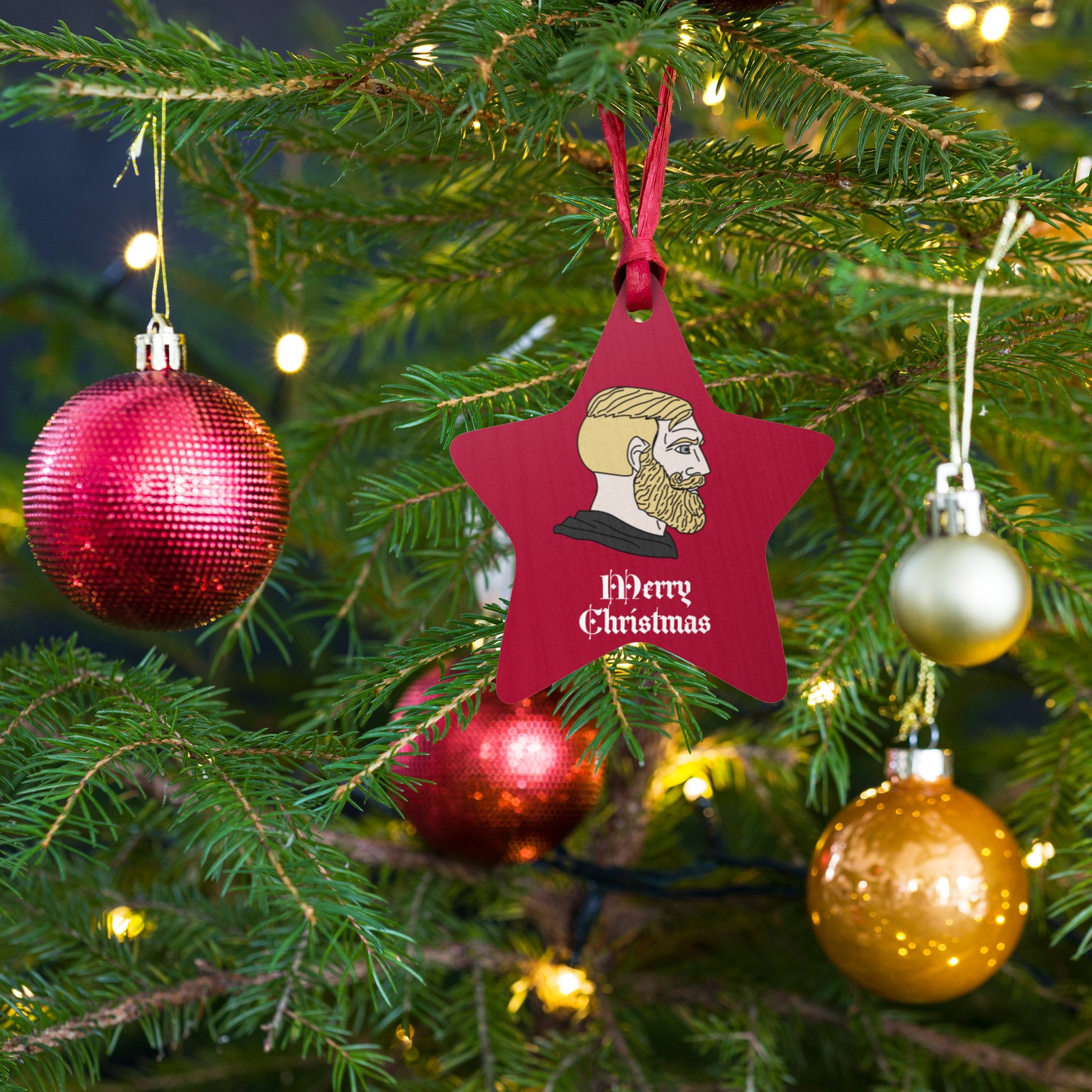 Chad Merry Christmas Wooden ornaments