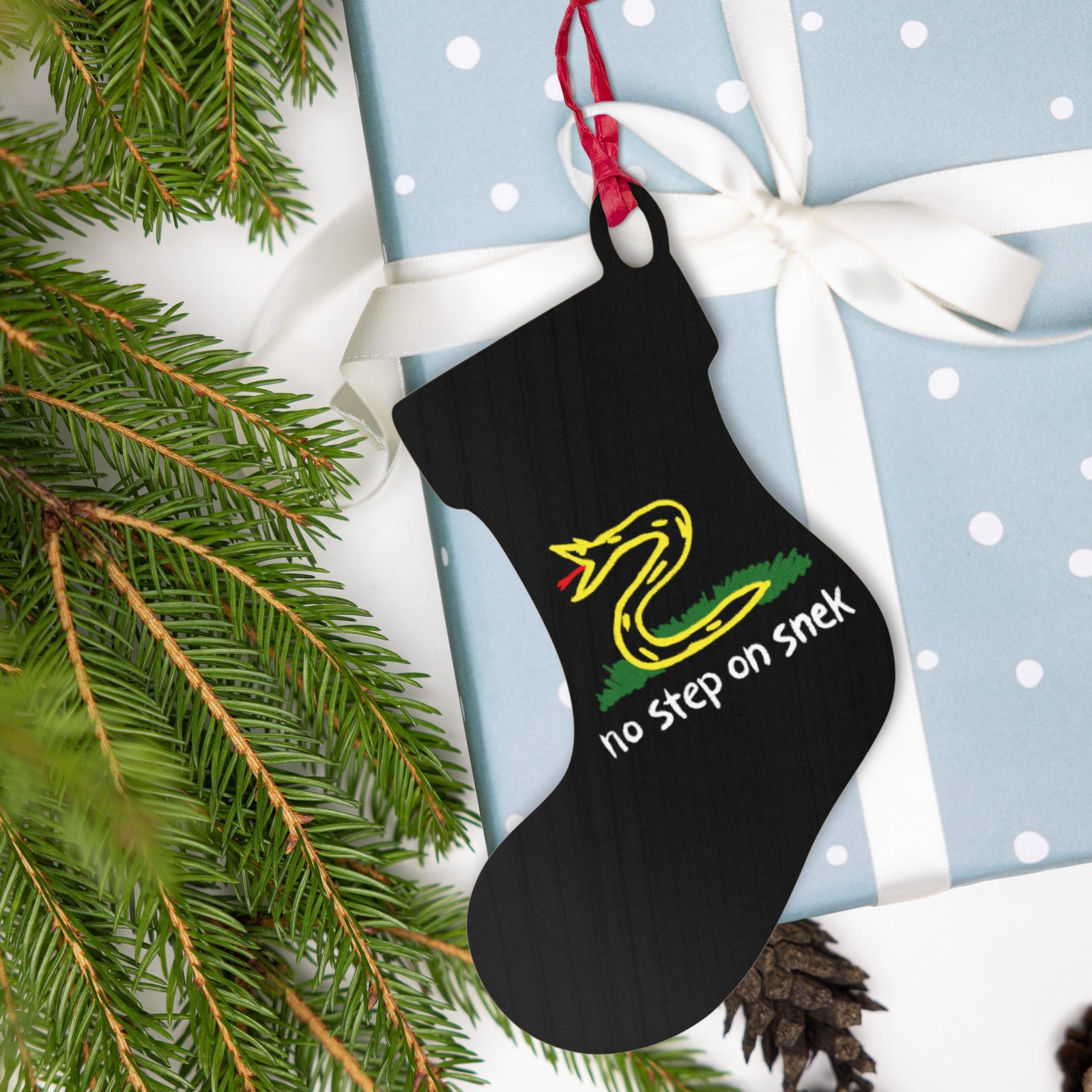 No Step On Sneck Wooden Ornaments