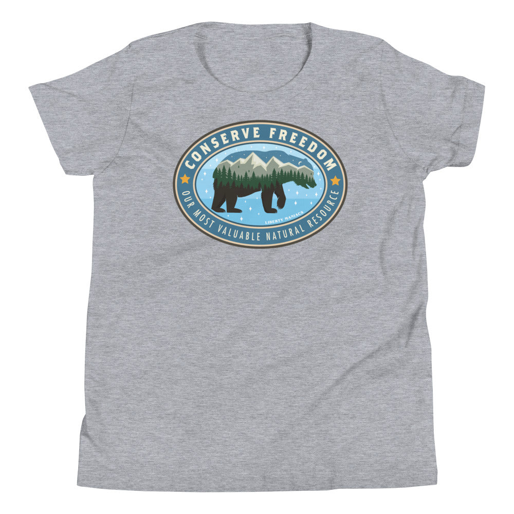 Conserve Freedom Bear Youth Short Sleeve T-Shirt