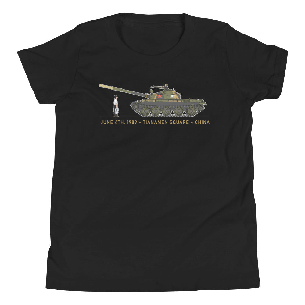 Tiananmen Tank Man 33rd Anniversary Youth Short Sleeve T-Shirt