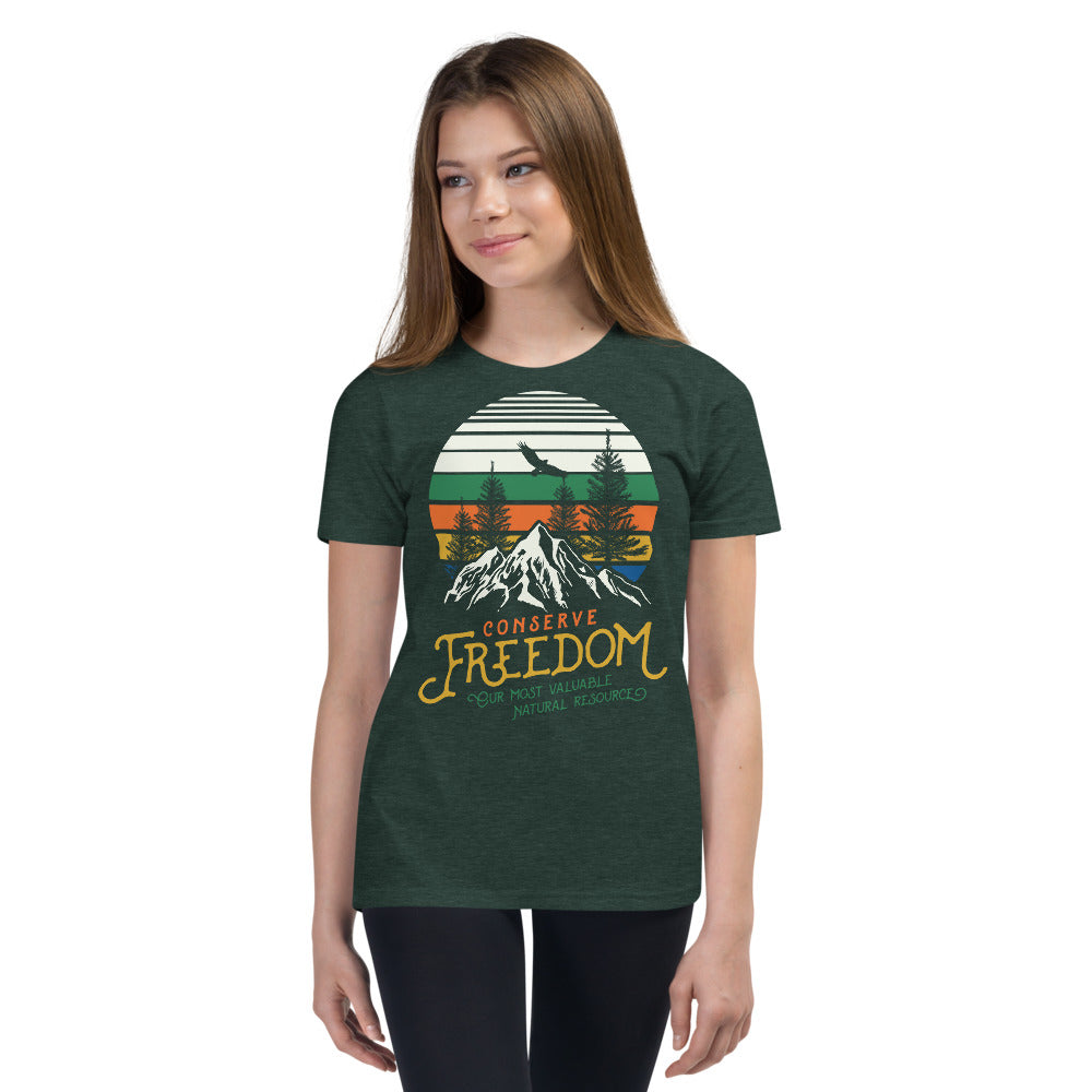Conserve Freedom Graphic Youth Short Sleeve T-Shirt