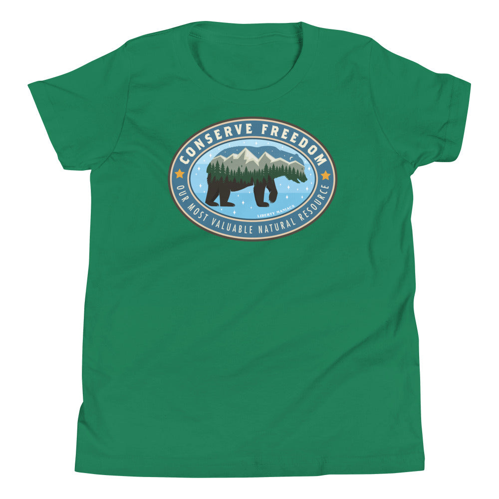 Conserve Freedom Bear Youth Short Sleeve T-Shirt
