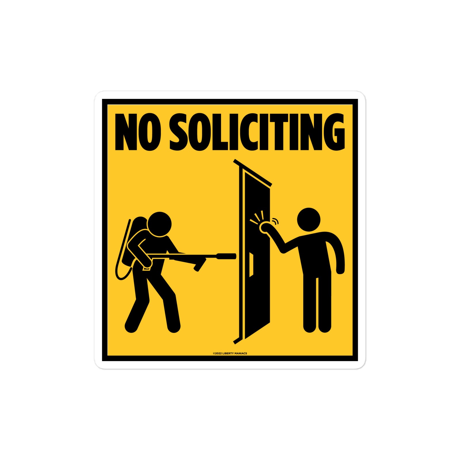 No Soliciting Flamethrower Vinyl Decal