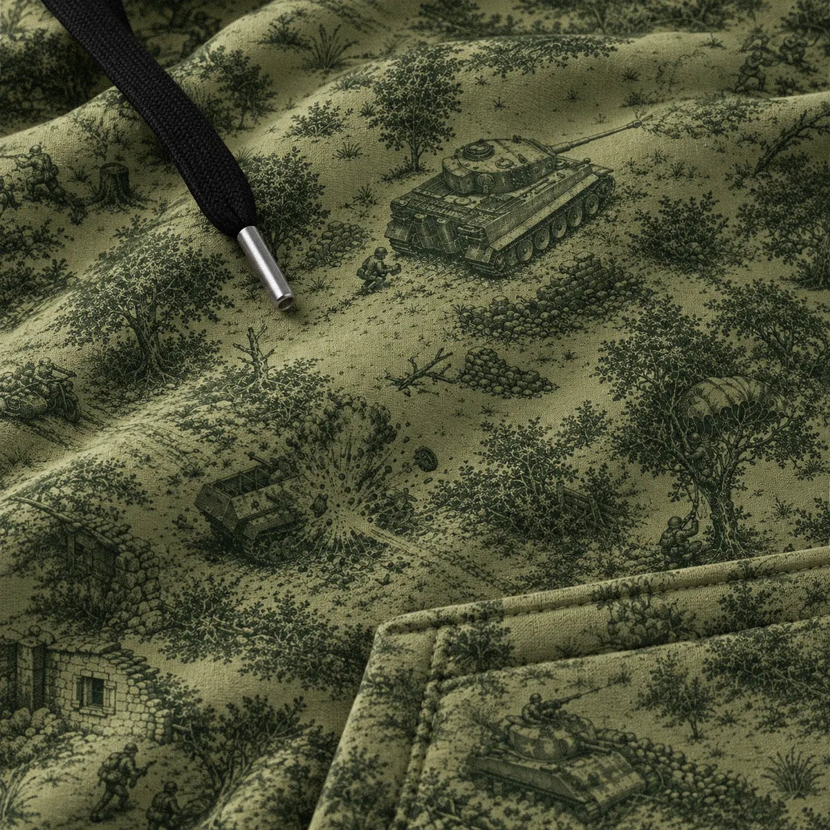 Normandy ’44 Toile Pullover Drab Hoodie