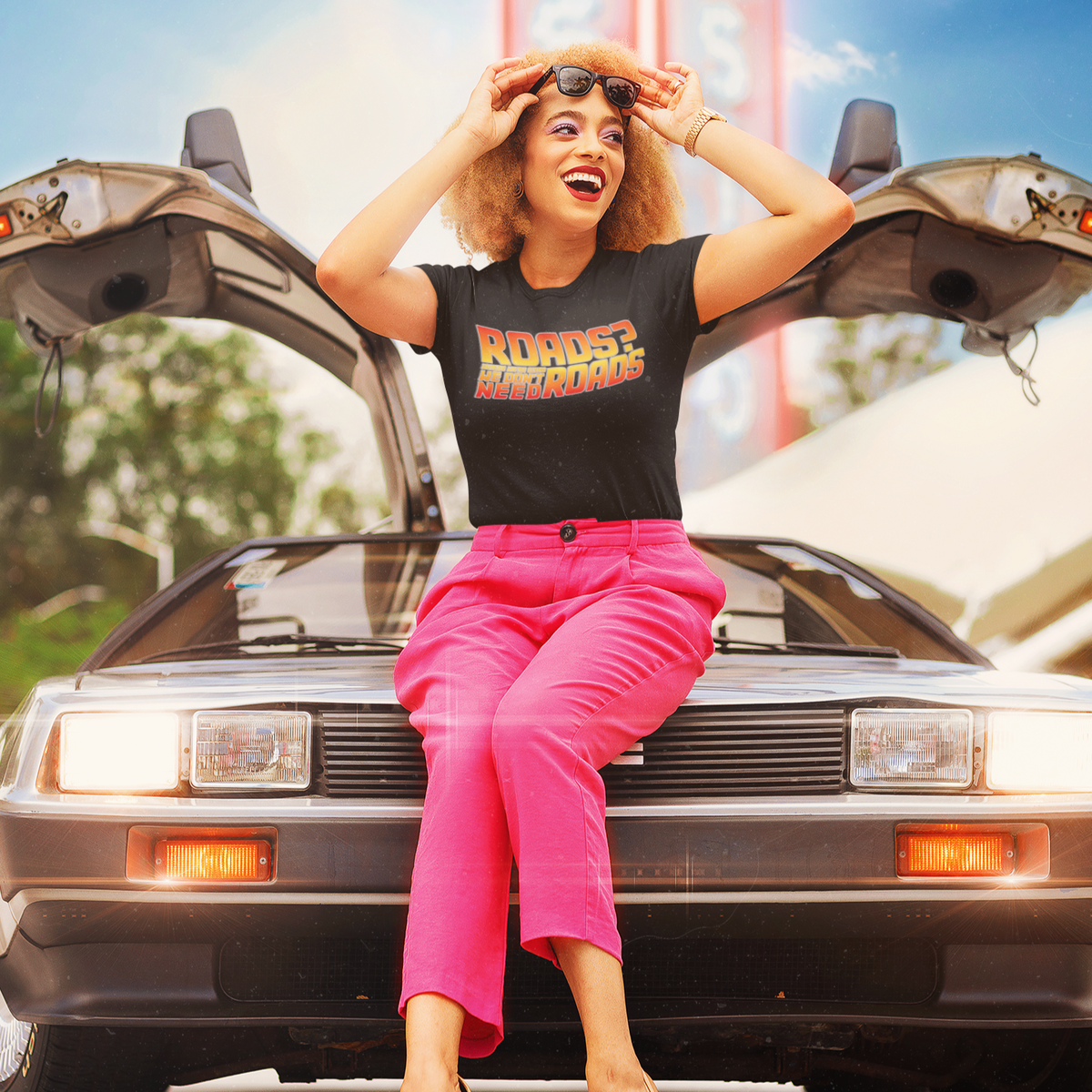 Roads? Where We&#39;re Going We Don&#39;t Need Roads T-Shirt