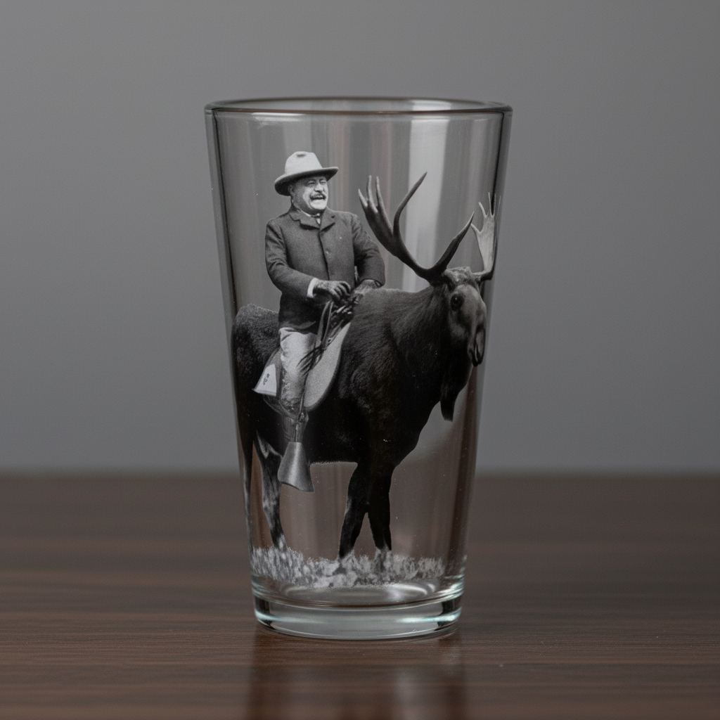 Teddy Roosevelt Bullmoose Pint Glass