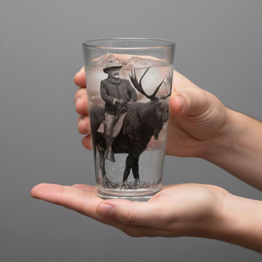 Teddy Roosevelt Bullmoose Pint Glass