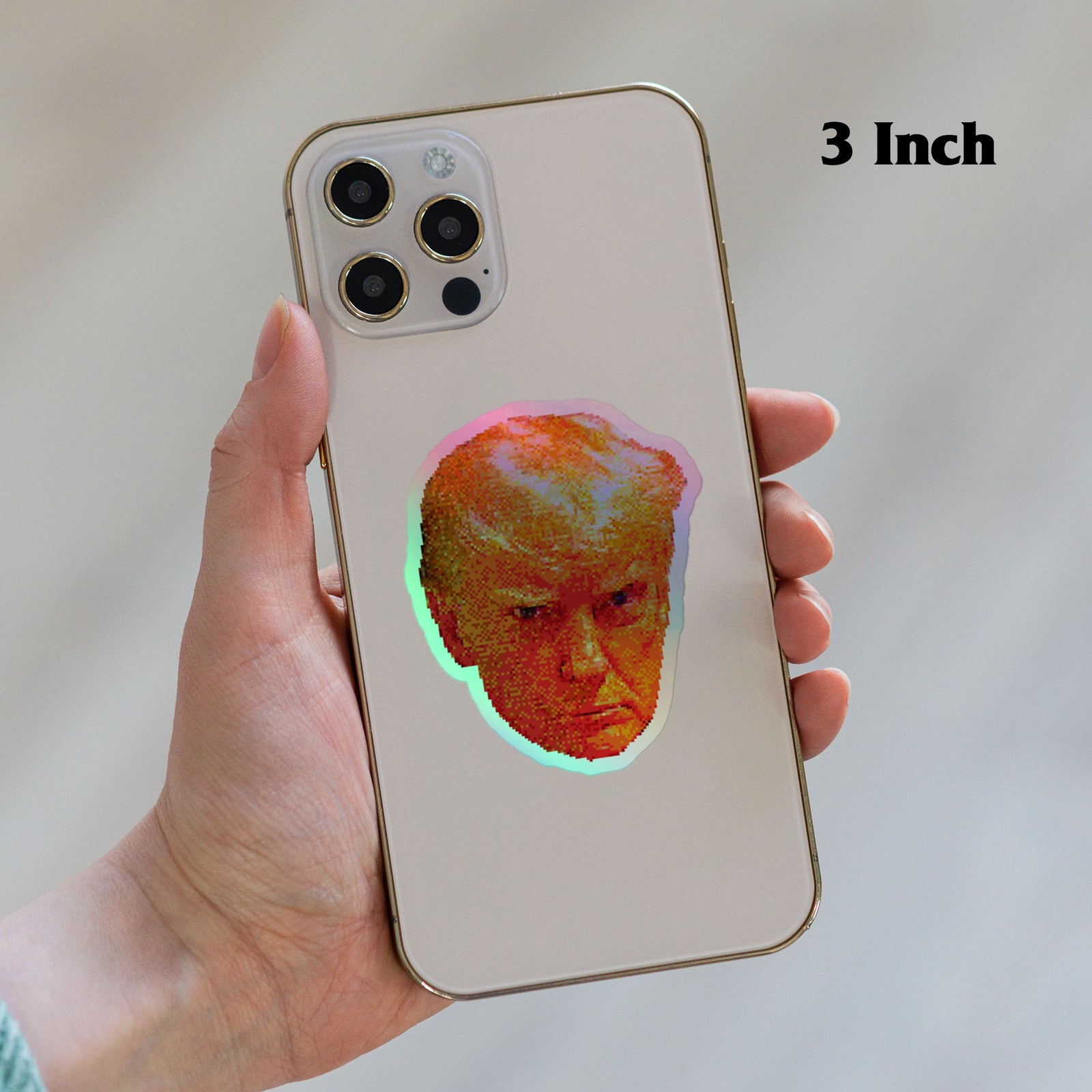 Trump Mugshot Final Boss 64 Bit Holographic Stickers