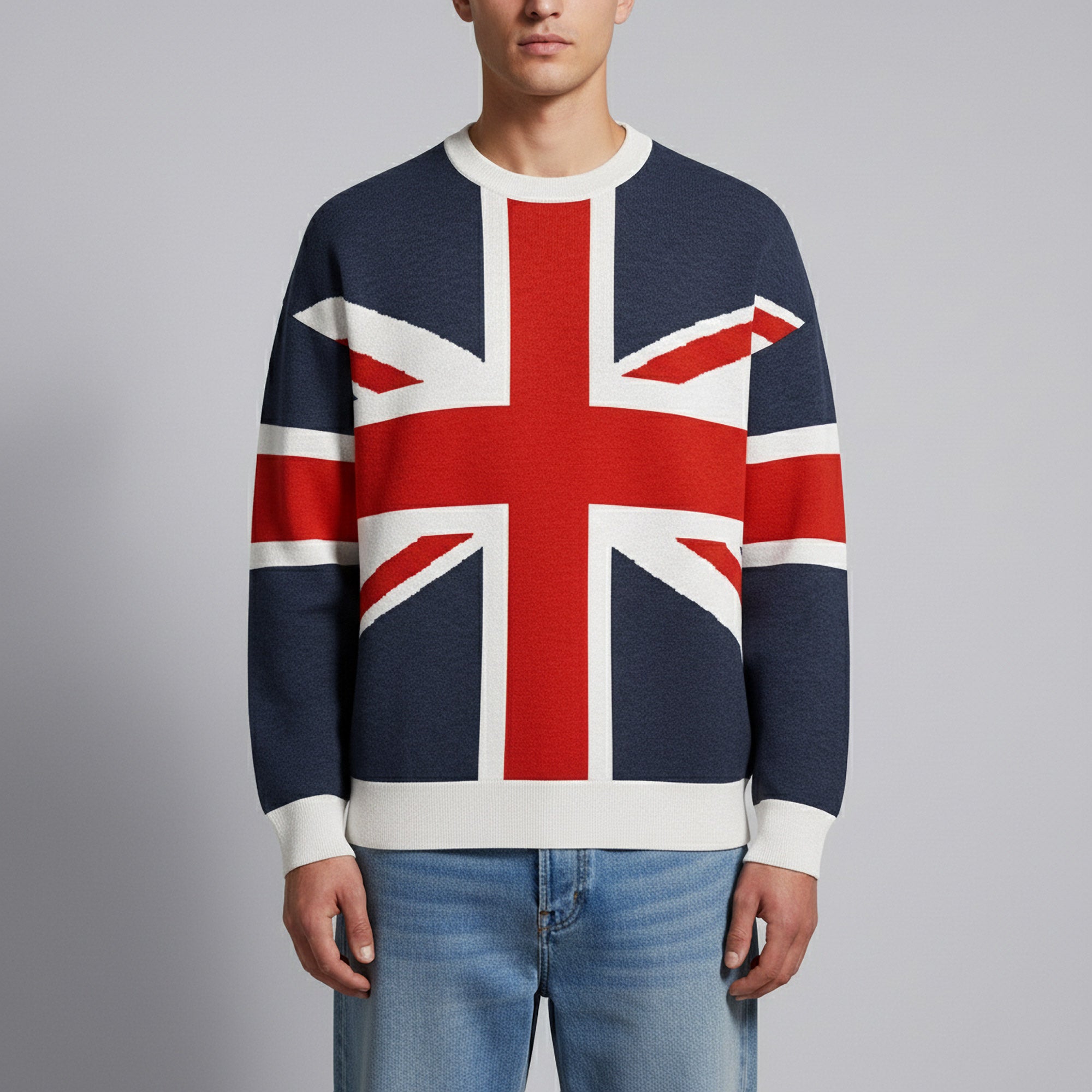 Union Jack Sweater Relaxed Knitted Sweater - Liberty Maniacs