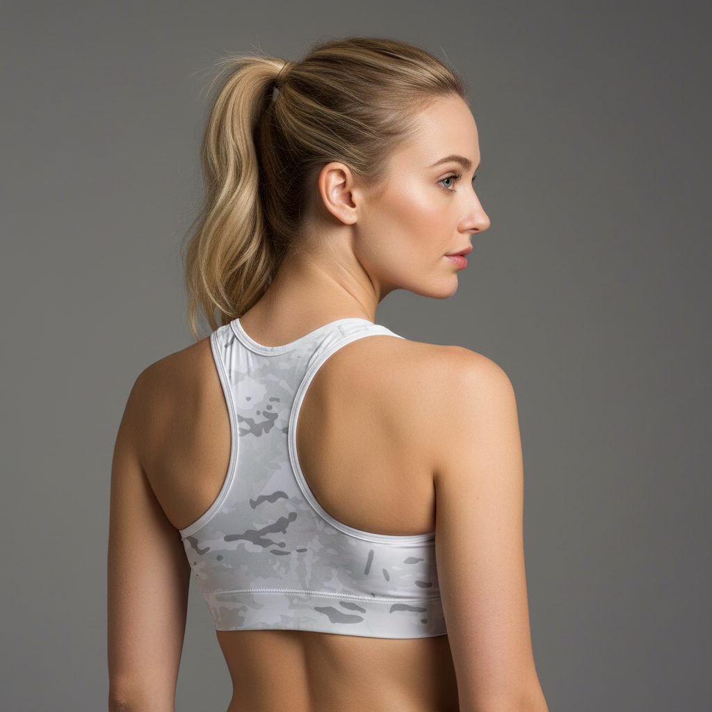 White Camouflage Sports bra