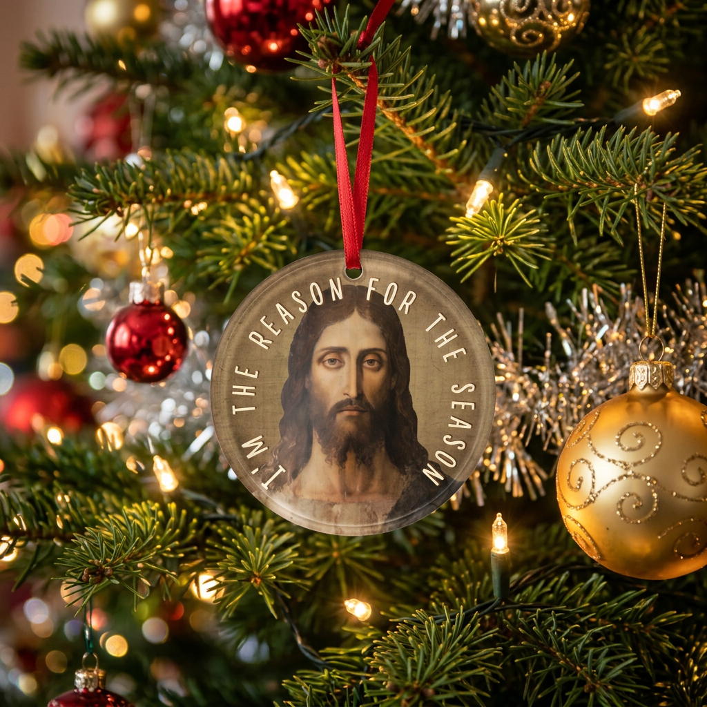 Jesus I'm the Reason for the Season Acrylic Christmas  Ornament