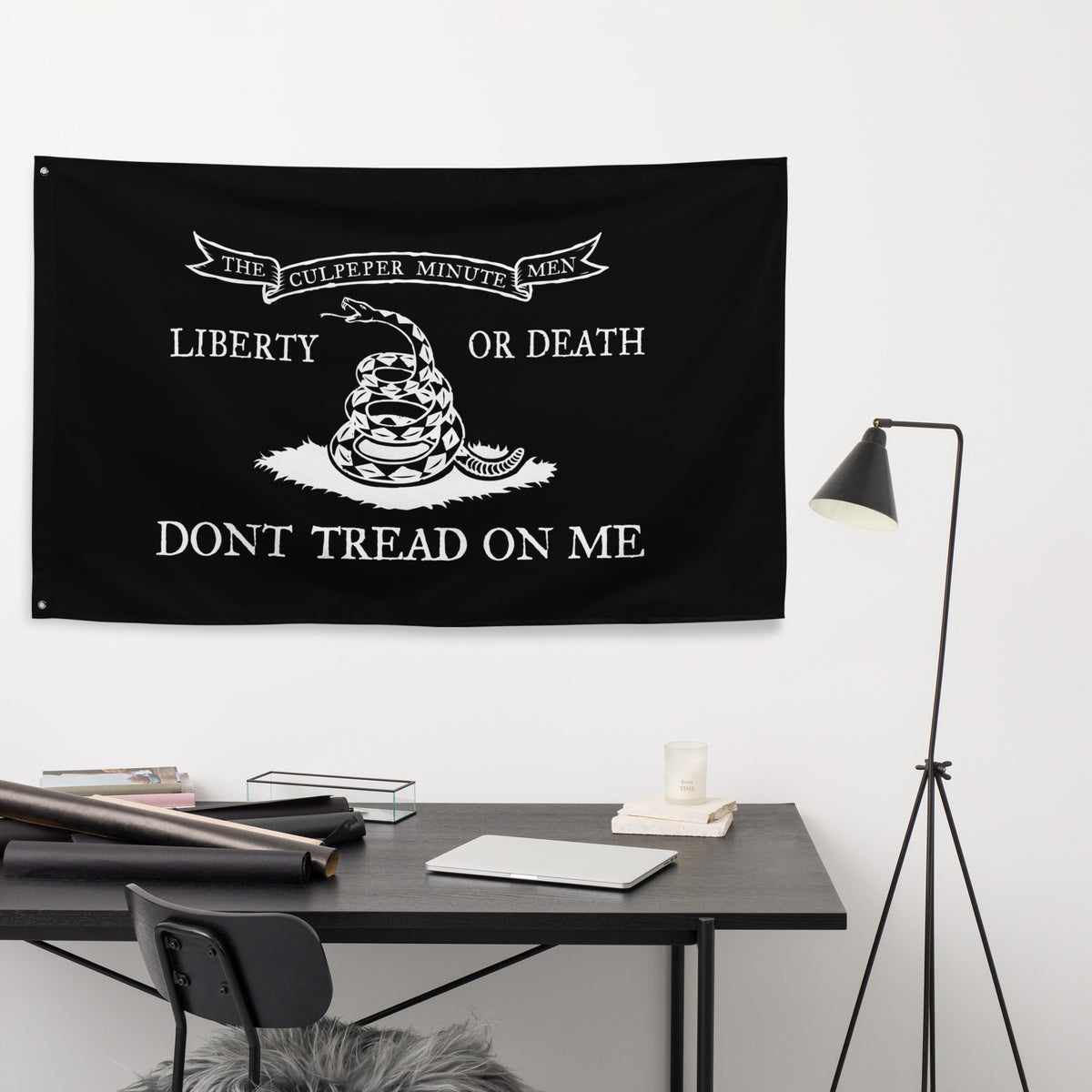 Culpeper Don&#39;t Tread on Me Black Wall Flag