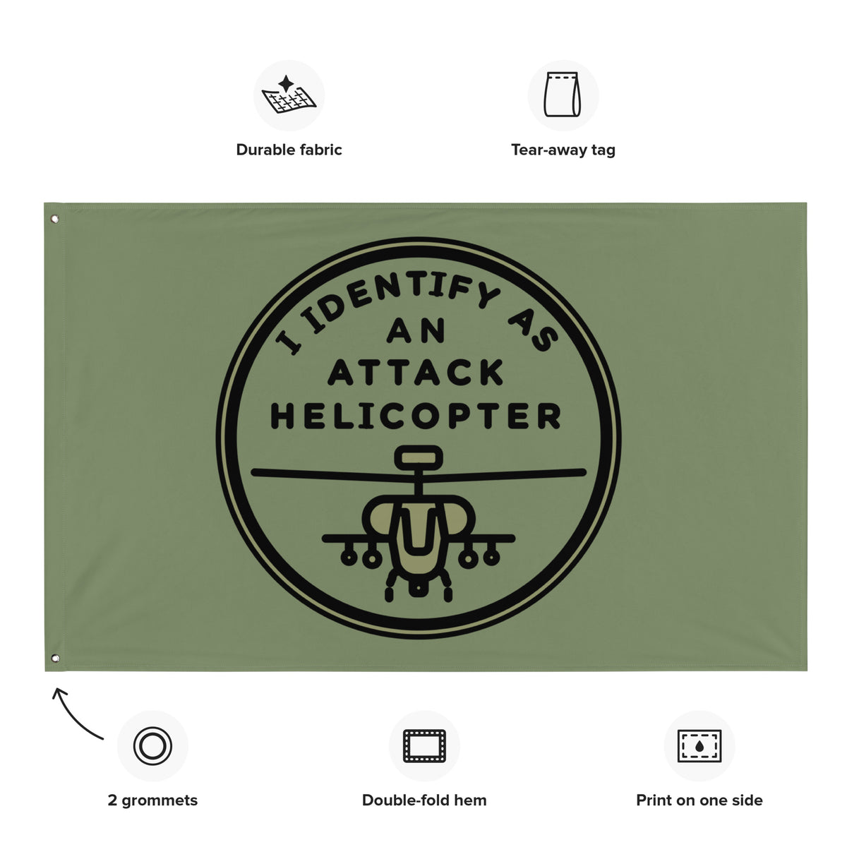 I Identify as an Attack Helicopter Flag