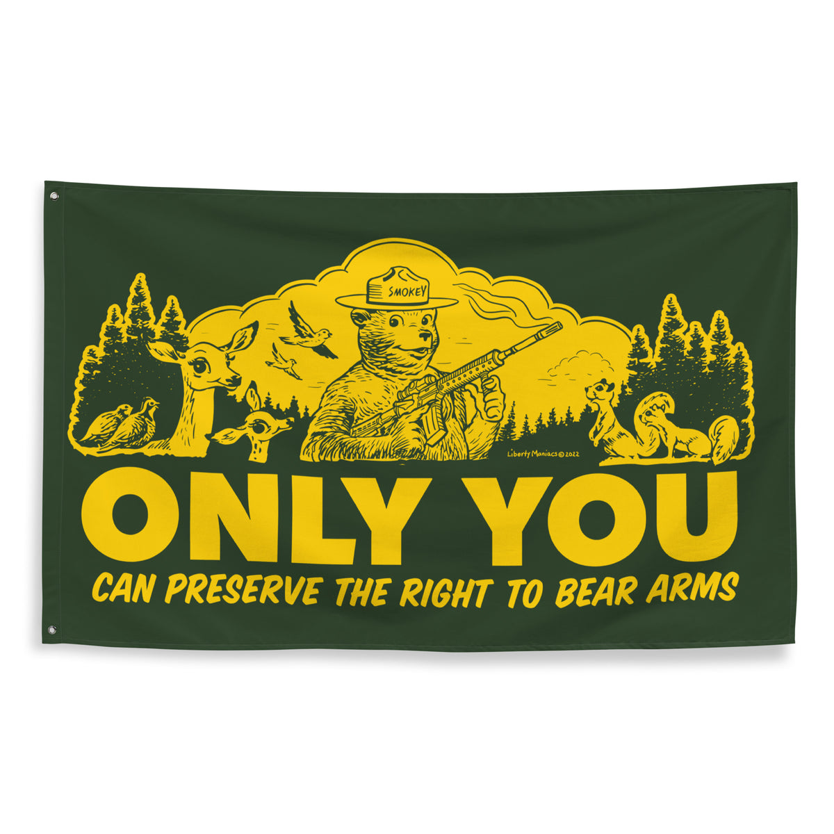 Only You Can Preserve the Right To Bear Arms Retro Smokey Flag