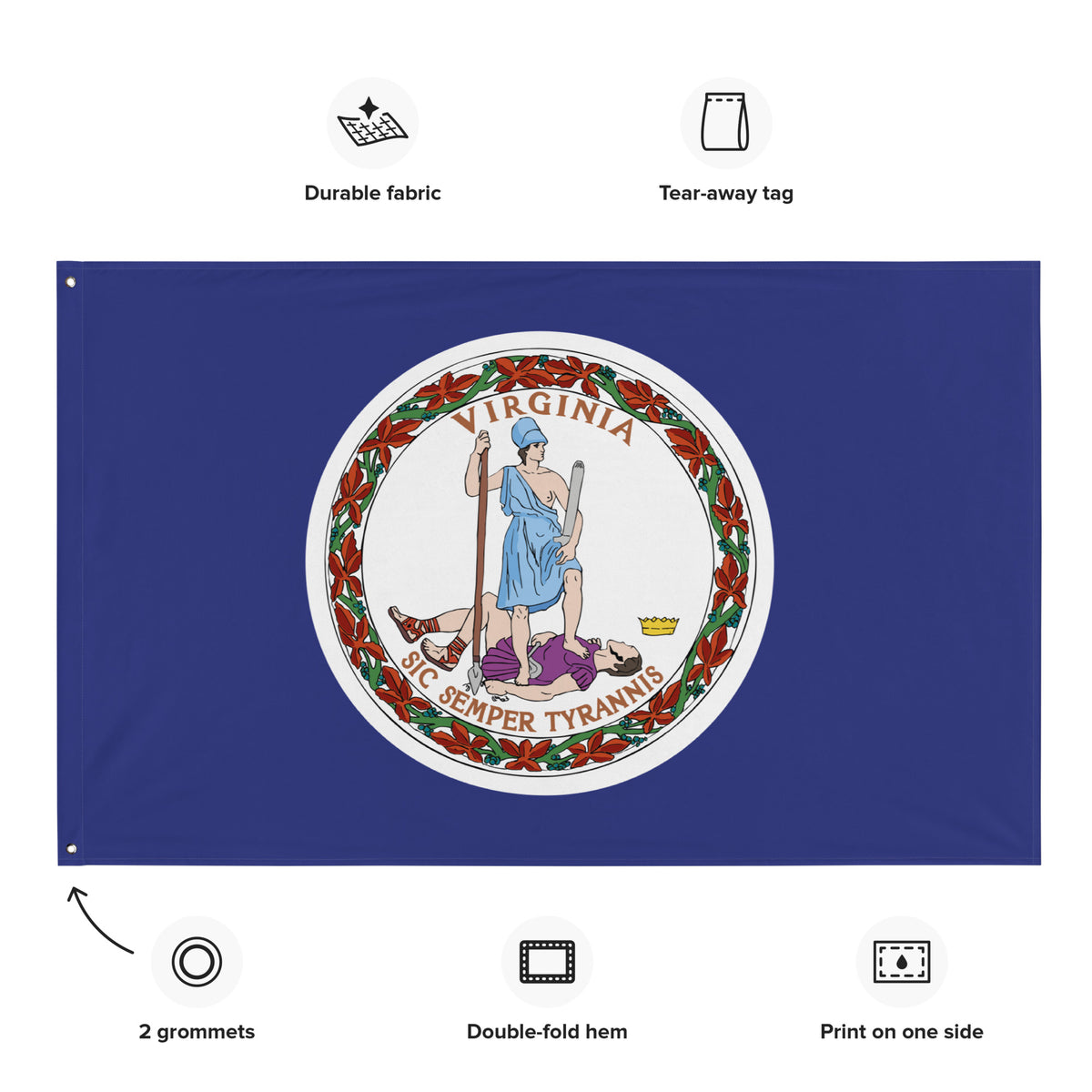 Virginia Sic Semper Tyrannis State Flag