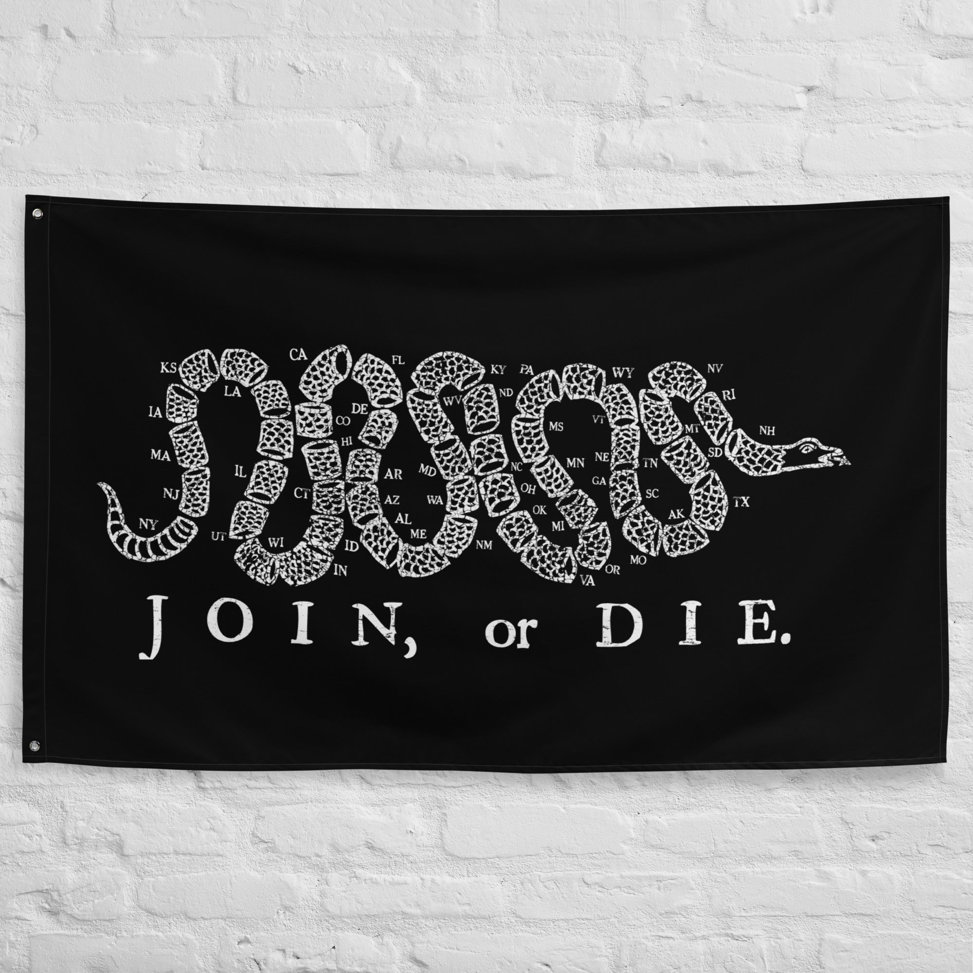 Join or Die Franklin 50 States Flag