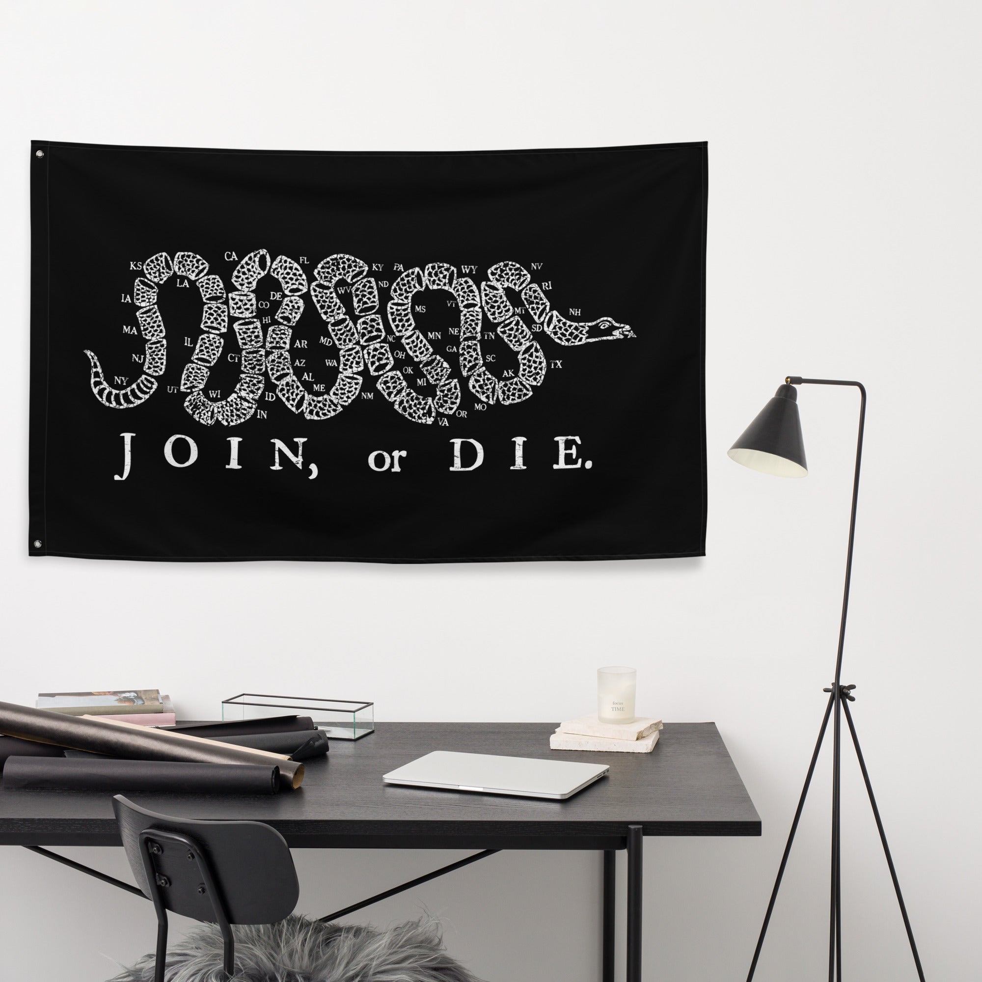 thumbnail image 2 of 3x5FT Join Or Die Flag - Revolutionary War Ben Franklin Historic Colonies Banner 2 of 4