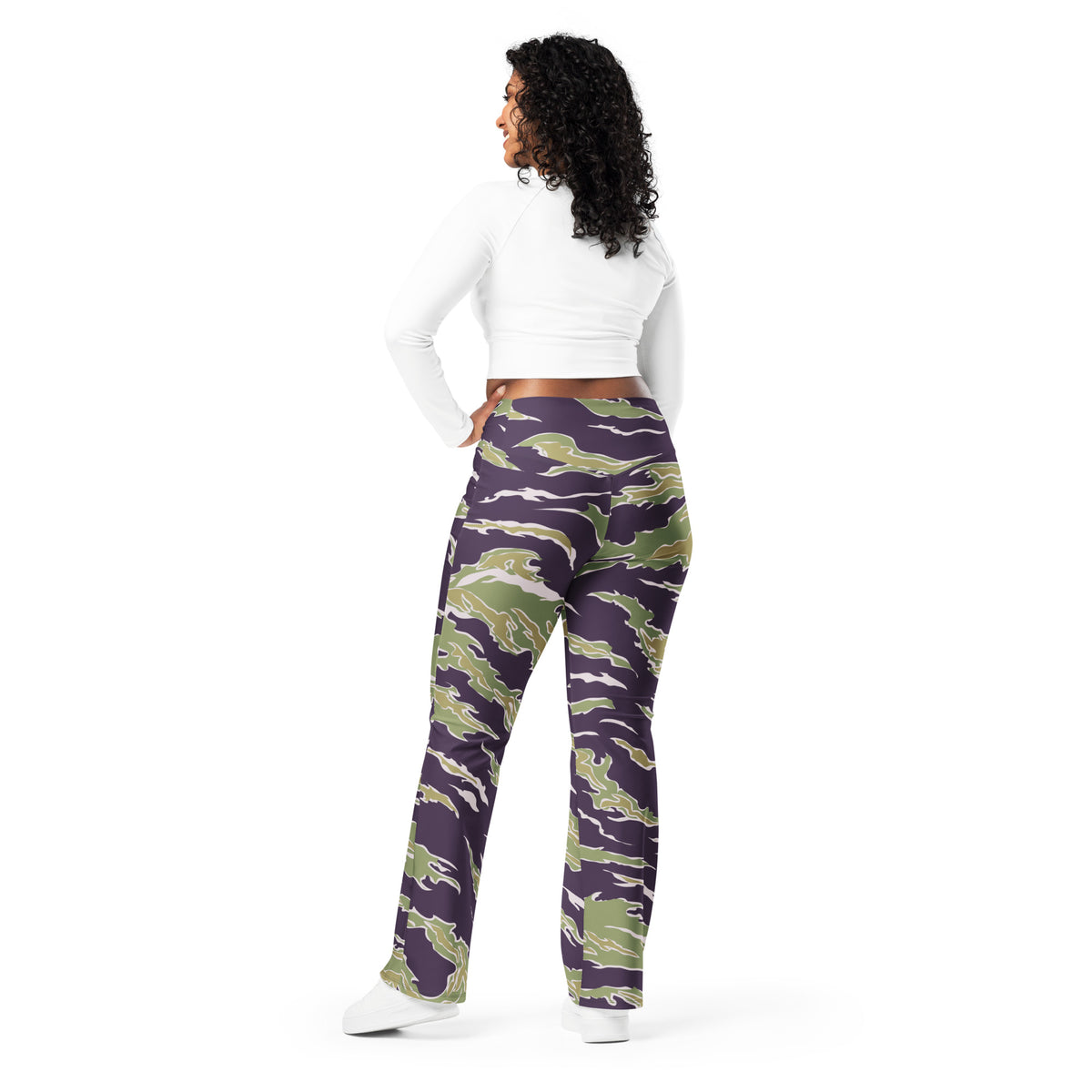 Jungle Tiger Stripe Camouflage Flare leggings