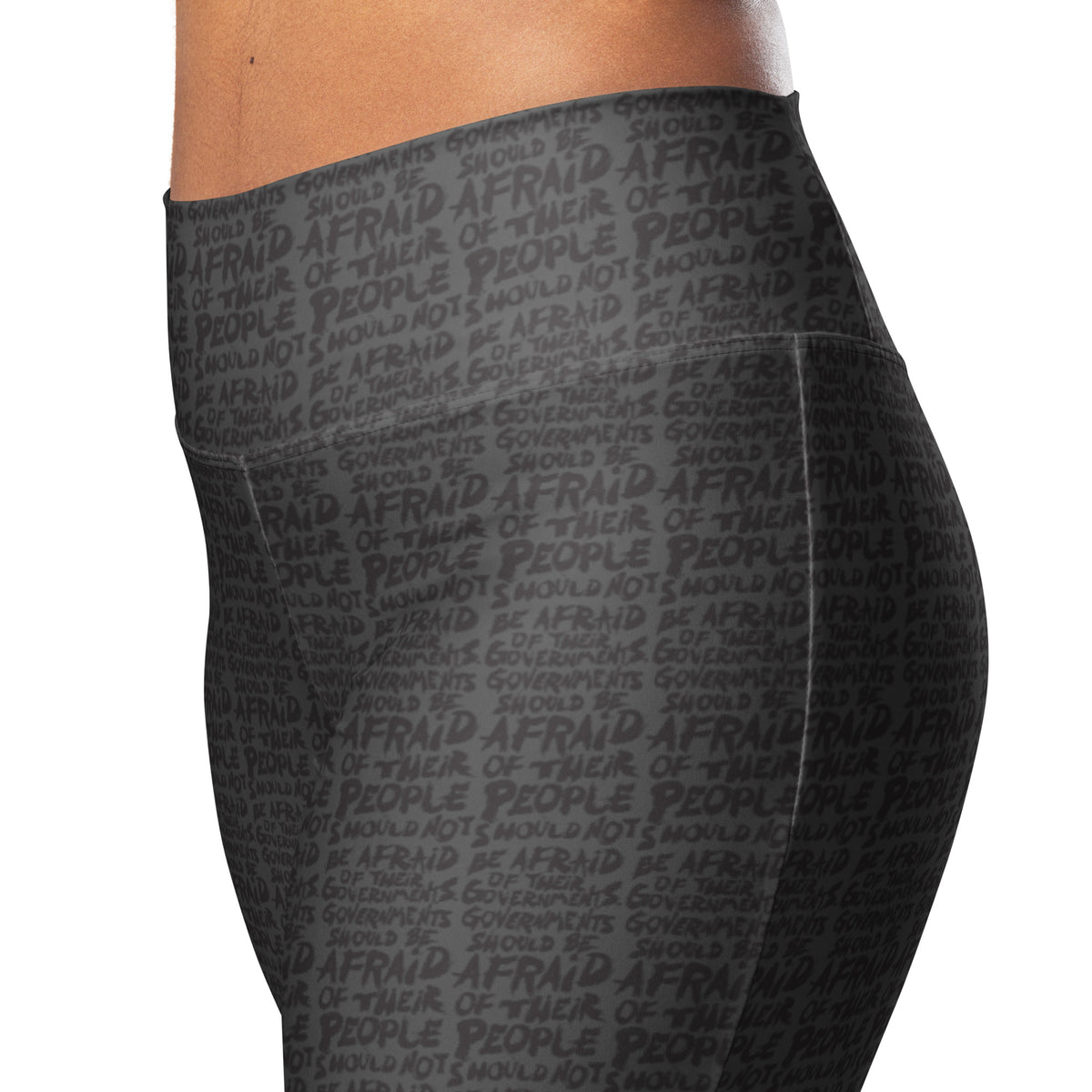 People Should Not Be Afraid of Their Governments Jefferson Quote High-Waist Flare Leggings