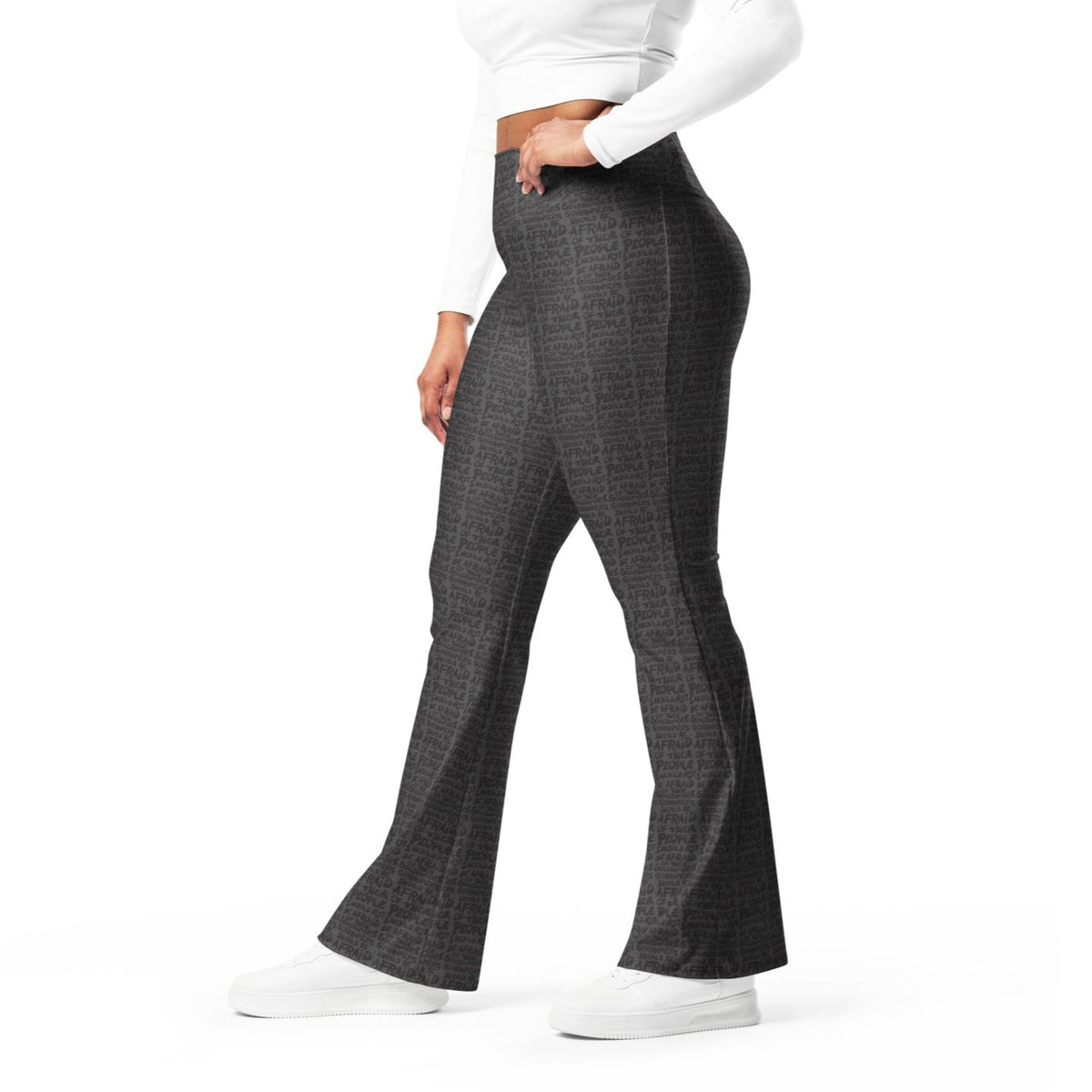 People Should Not Be Afraid of Their Governments Jefferson Quote High-Waist Flare Leggings