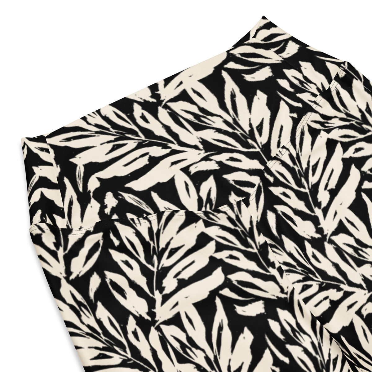 Khaki Leaf Kickers High-Waisted Butt-Lifting Flared Leggings