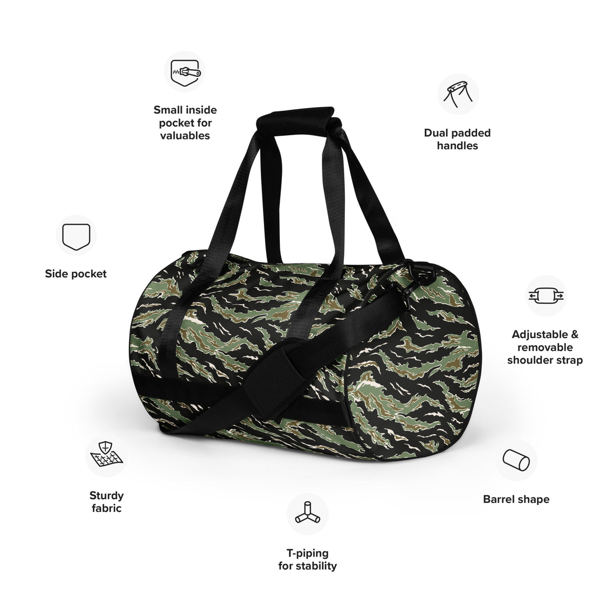 Tiger Stripe Jungle Camouflage Gym Bag