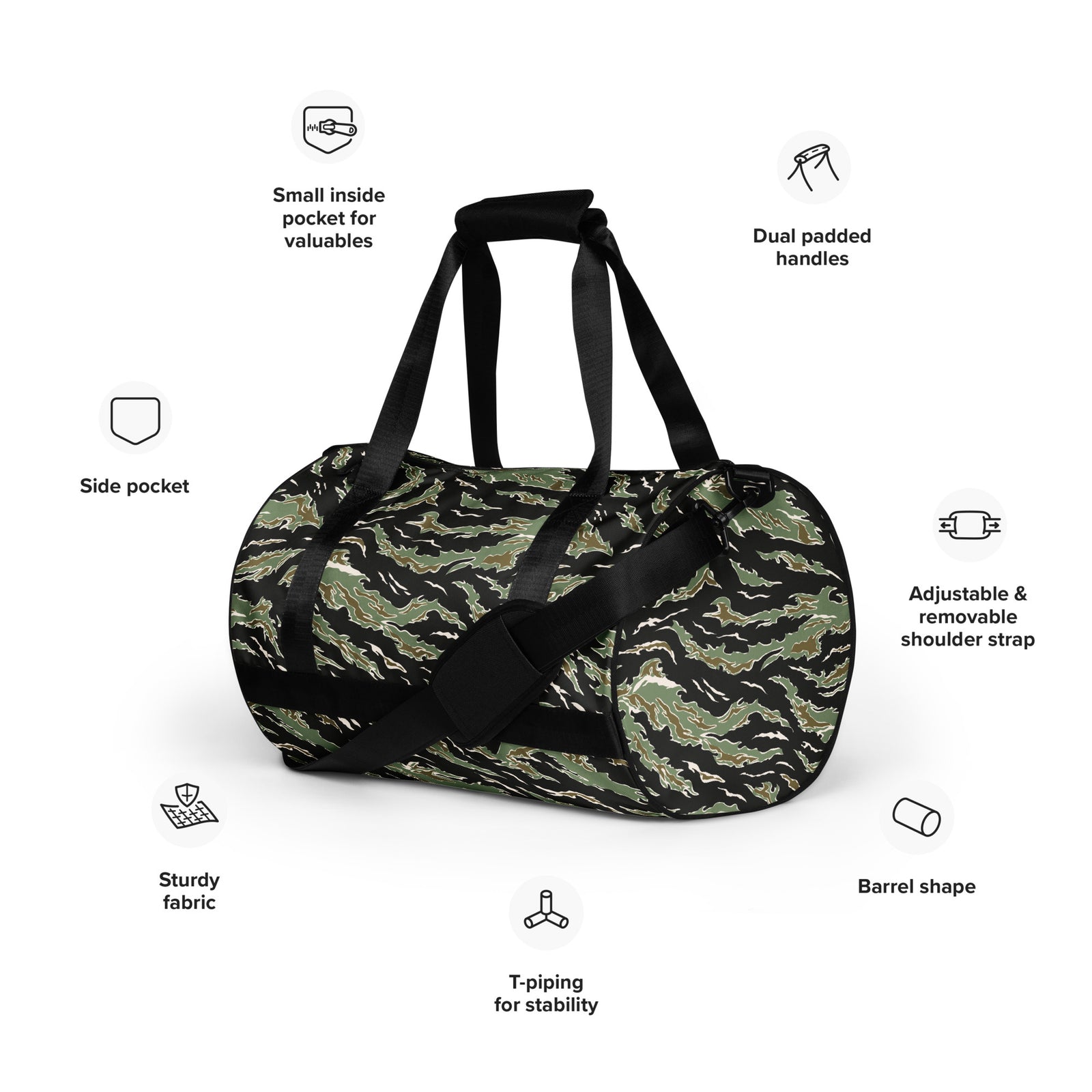 Tiger Stripe Jungle Camouflage Gym Bag