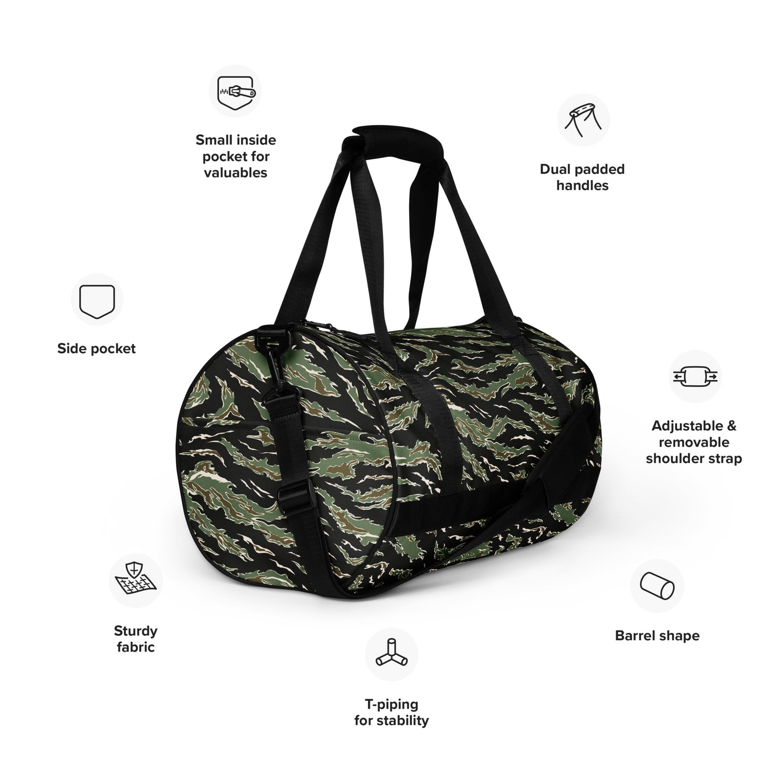 Tiger Stripe Jungle Camouflage Gym Bag