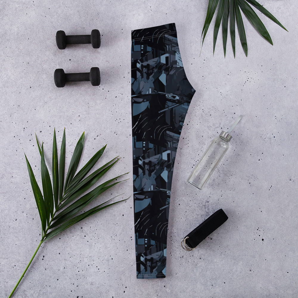 Blue Fractal CyberCamo Leggings