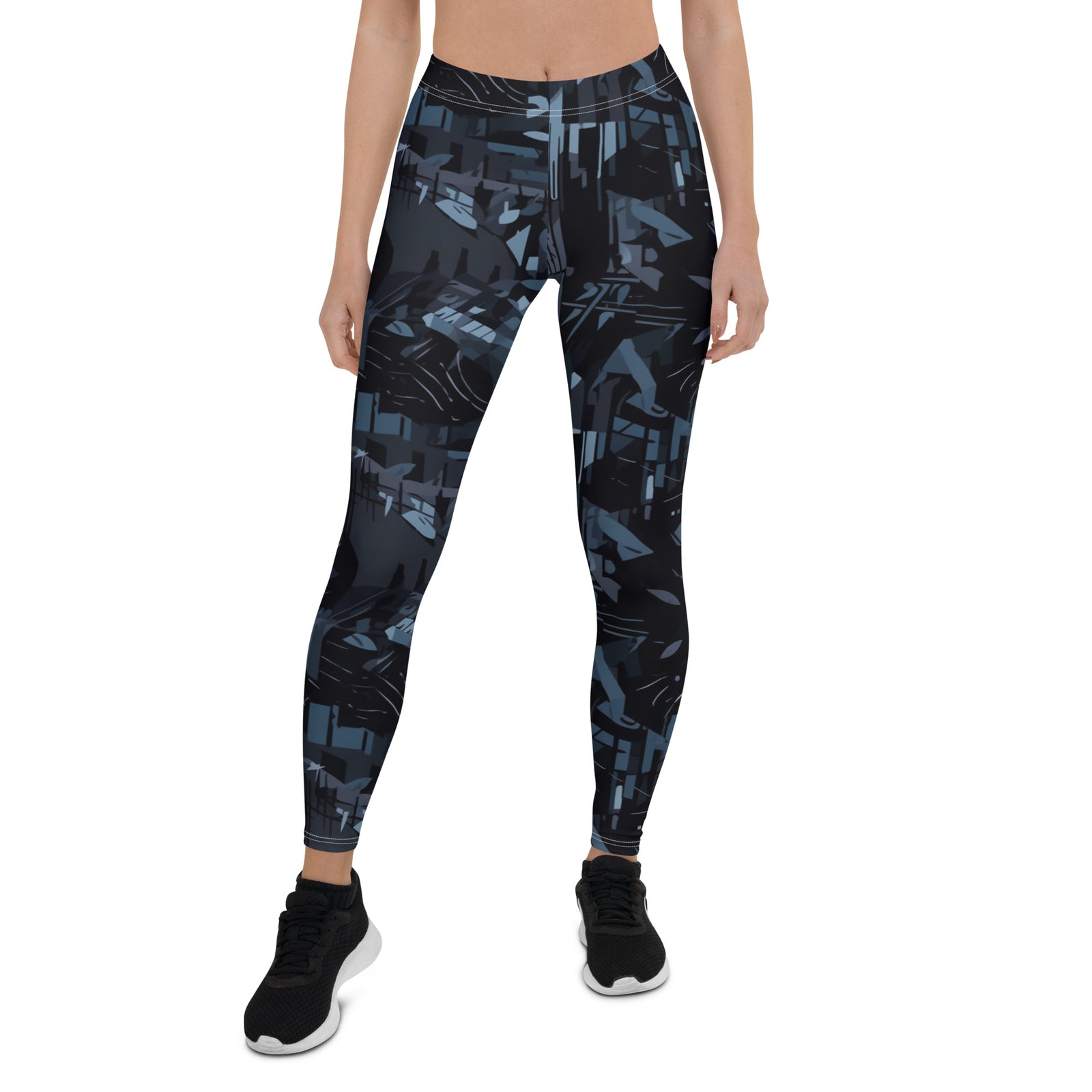Blue Fractal CyberCamo Leggings