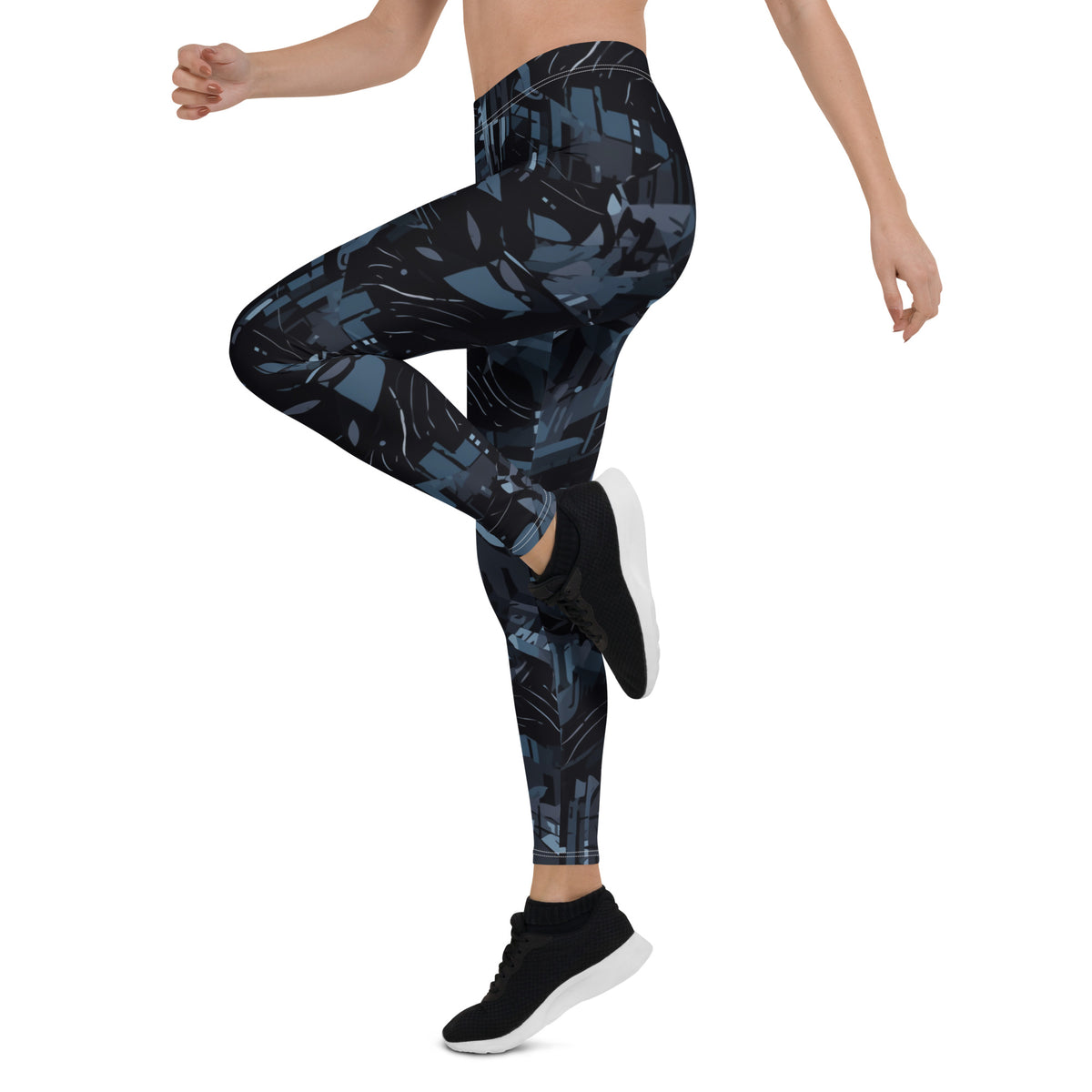 Blue Fractal CyberCamo Leggings