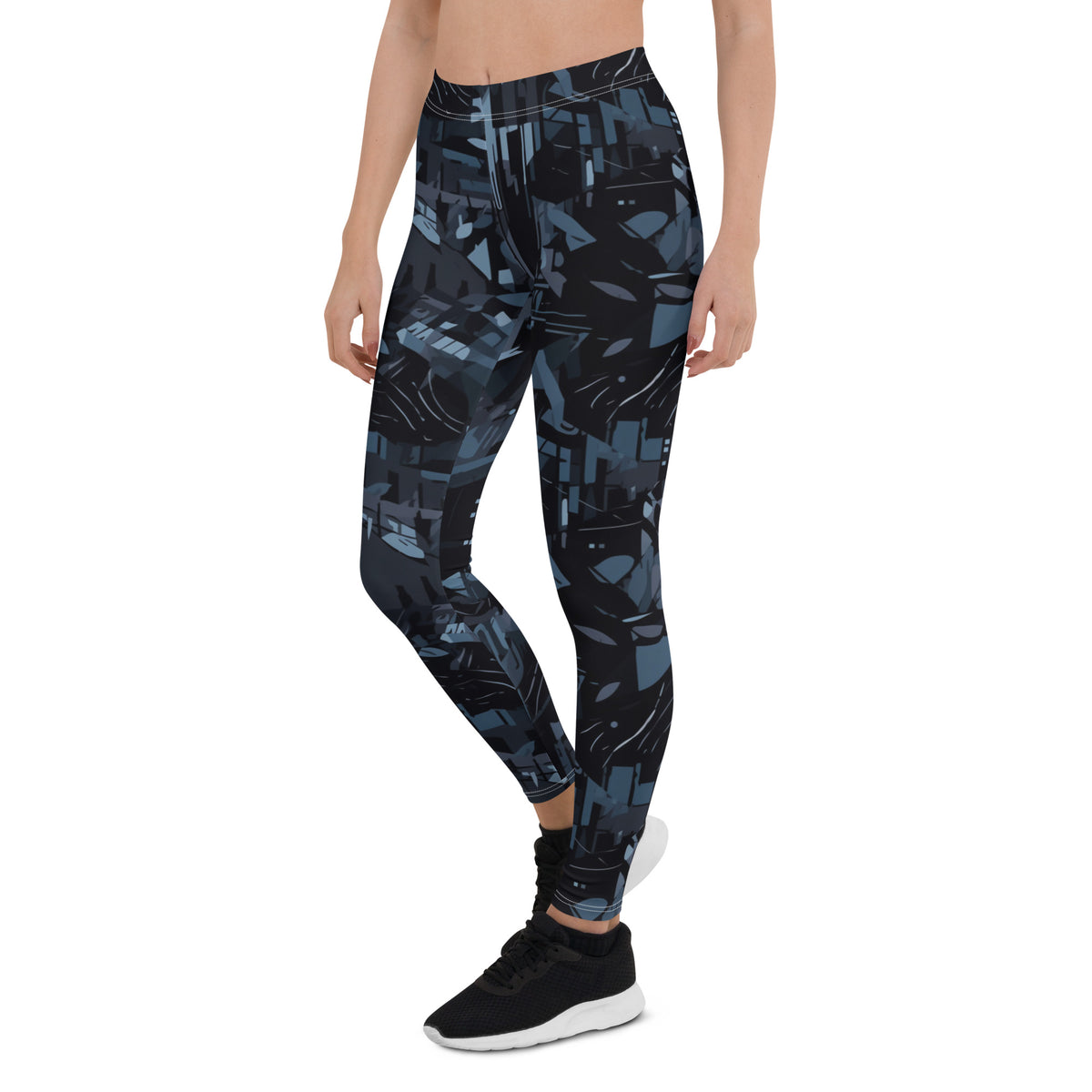 Blue Fractal CyberCamo Leggings