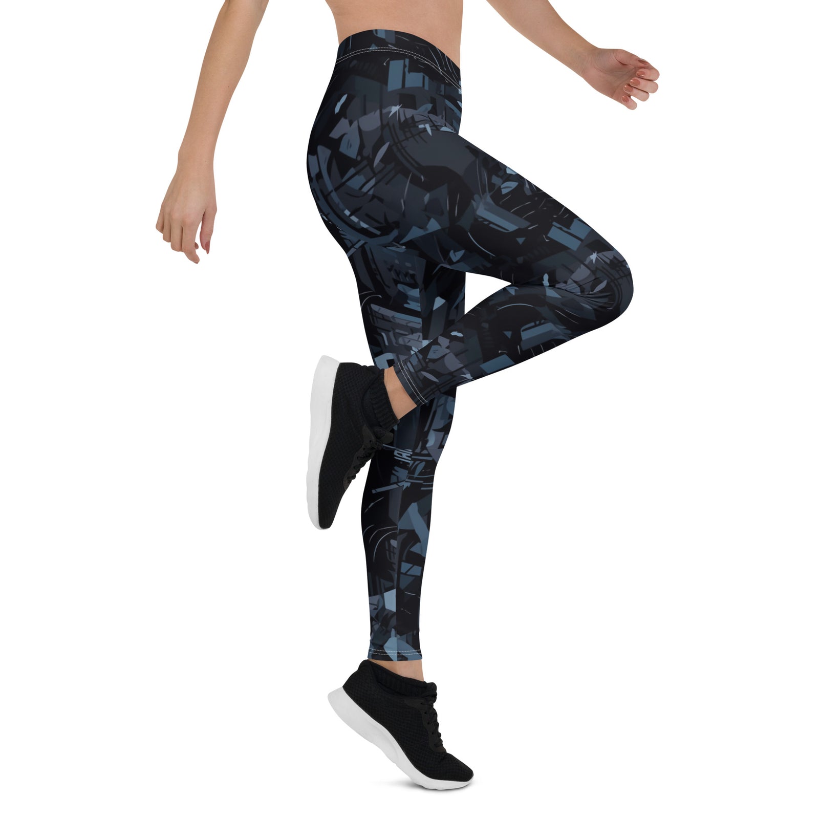 Blue Fractal CyberCamo Leggings