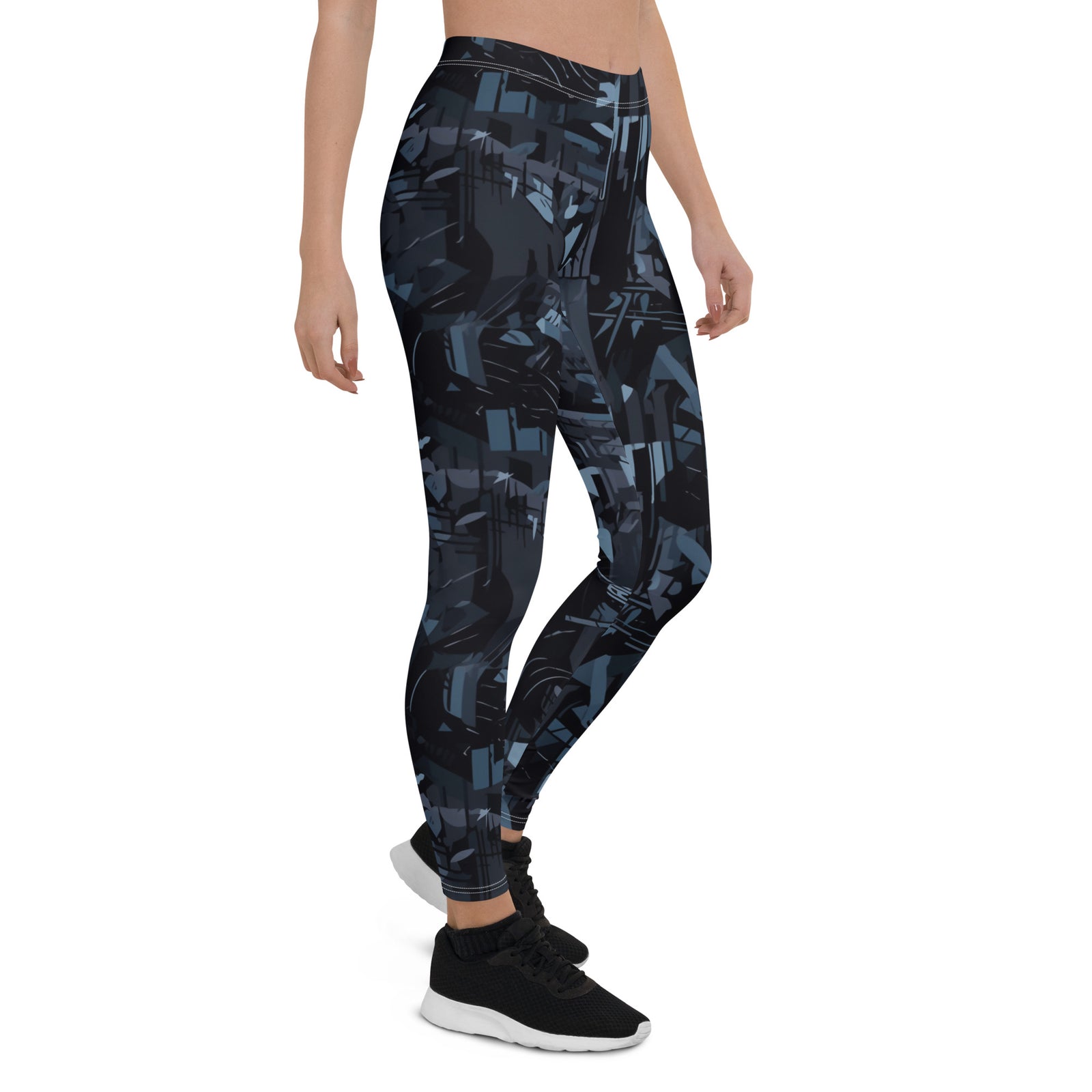 Blue Fractal CyberCamo Leggings
