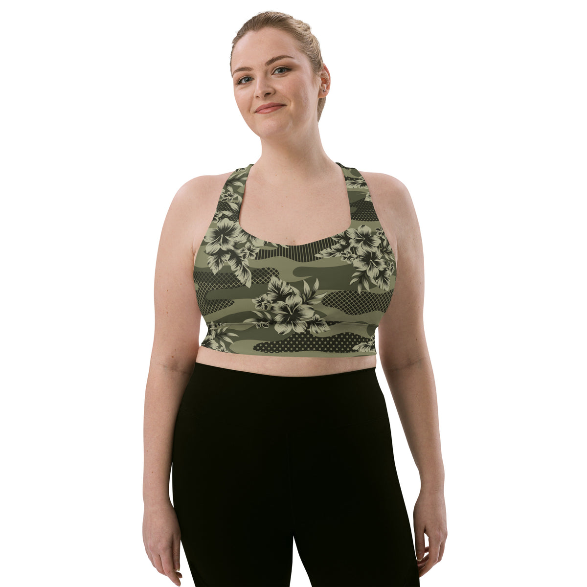 Hawaiian Camo Longline sports bra - Liberty Maniacs