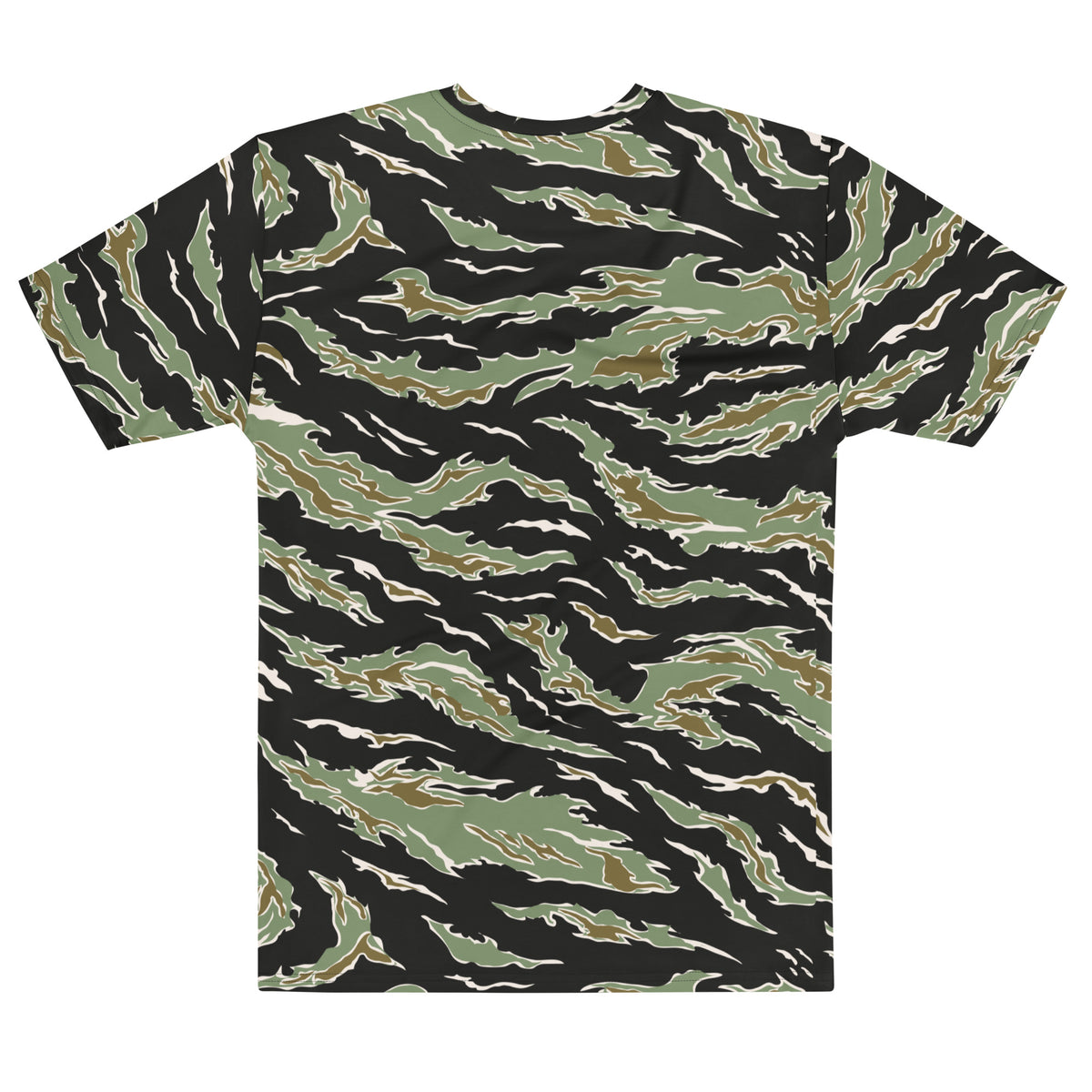 Tiger Stripe Camouflage-patterned t-shirt on a white background