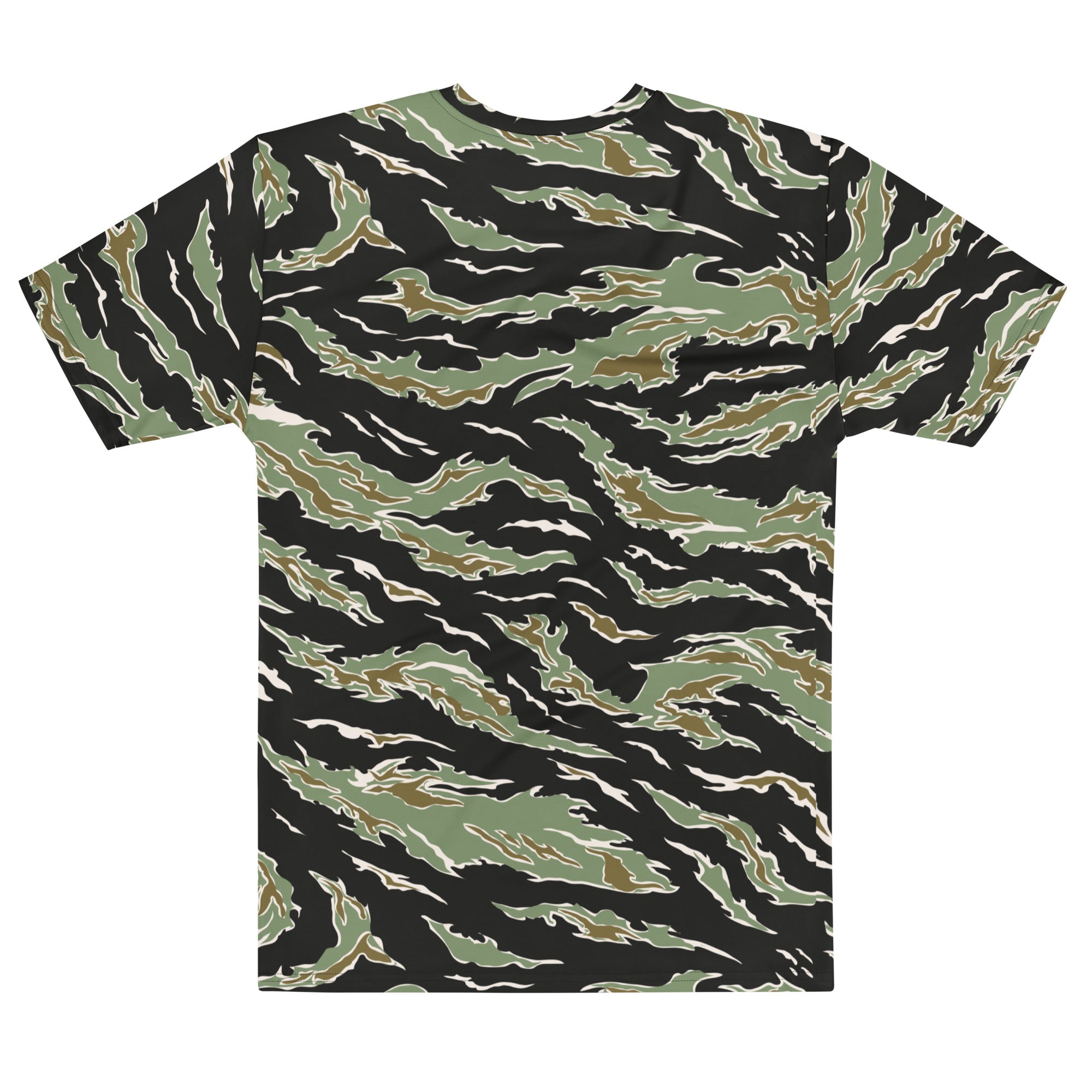 Tiger Stripe Camouflage-patterned t-shirt on a white background