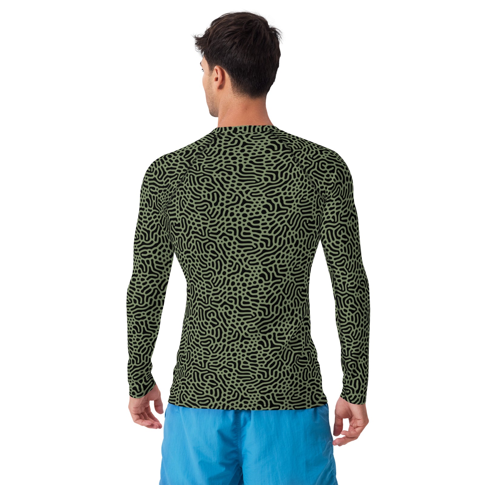 Maze Coral Military Green Men's Rash Guard