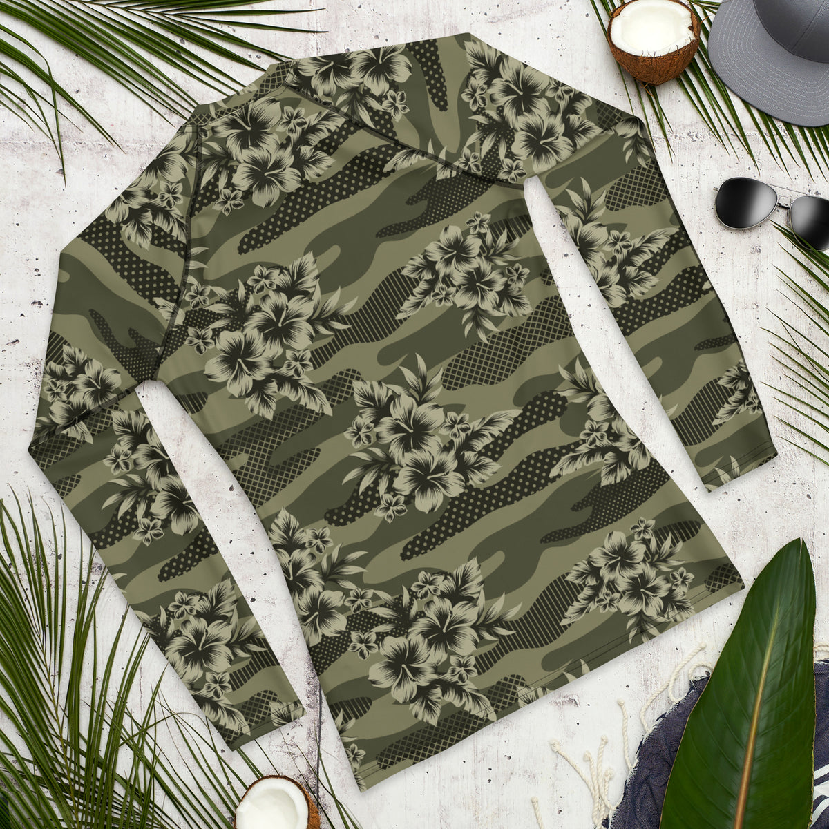 Hawaiian Camo Men&#39;s Rash Guard