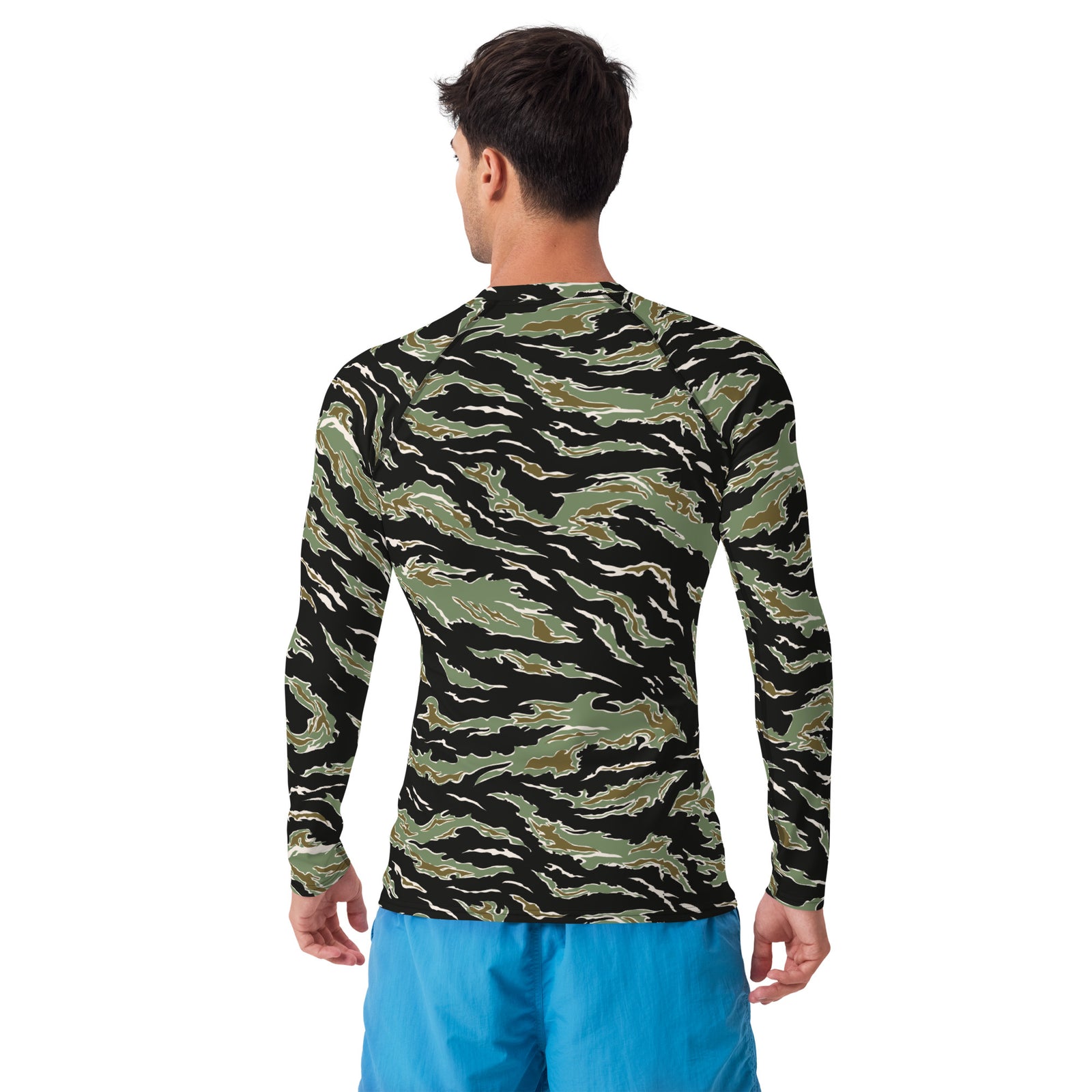Tiger Stripe Deep Jungle Camouflage Men's Rash Guard