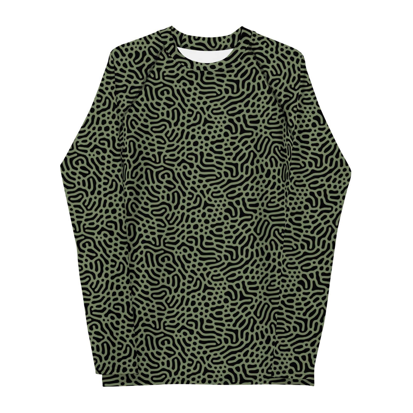 Maze Coral Military Green Men's Rash Guard