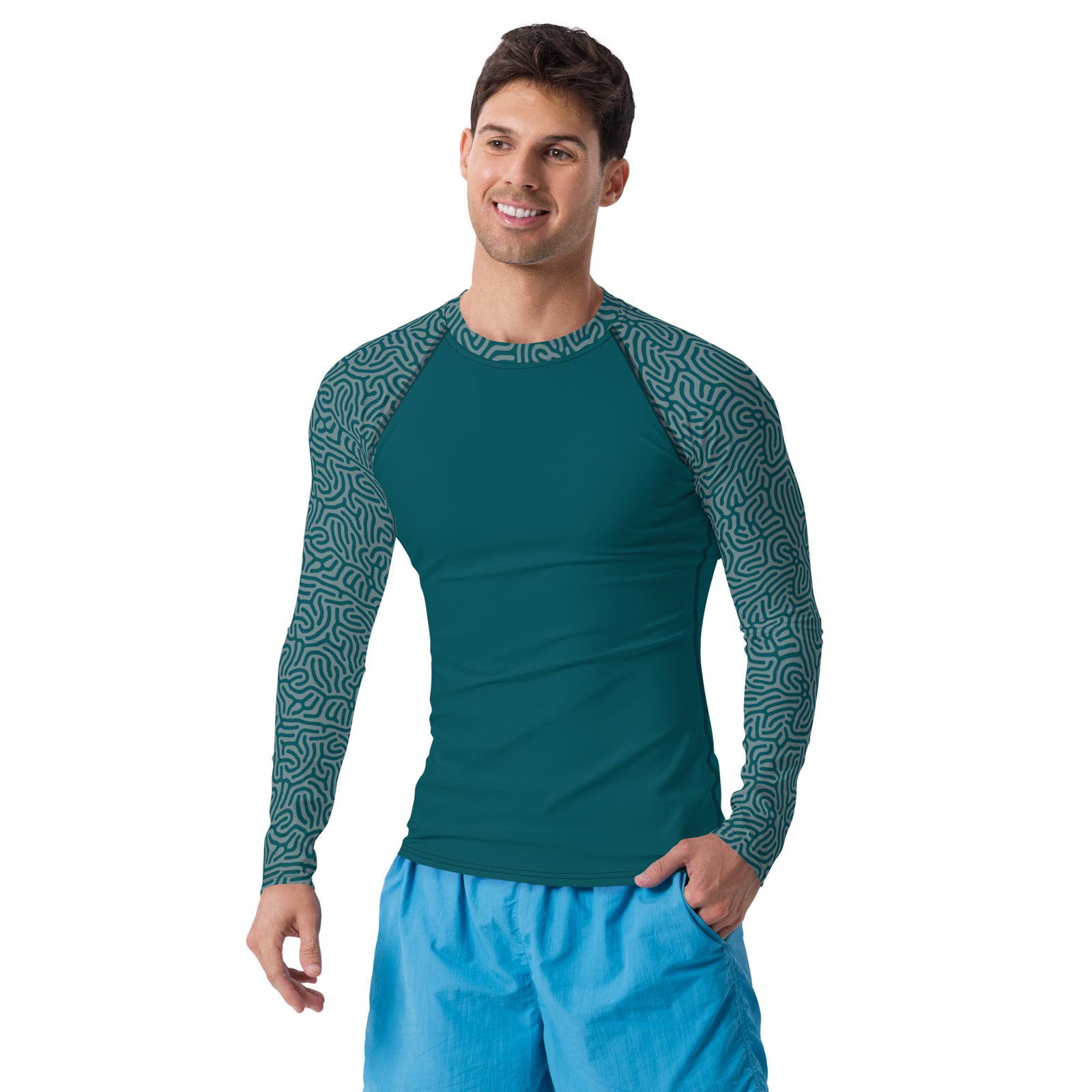 Maze Coral Men's Rash Guard