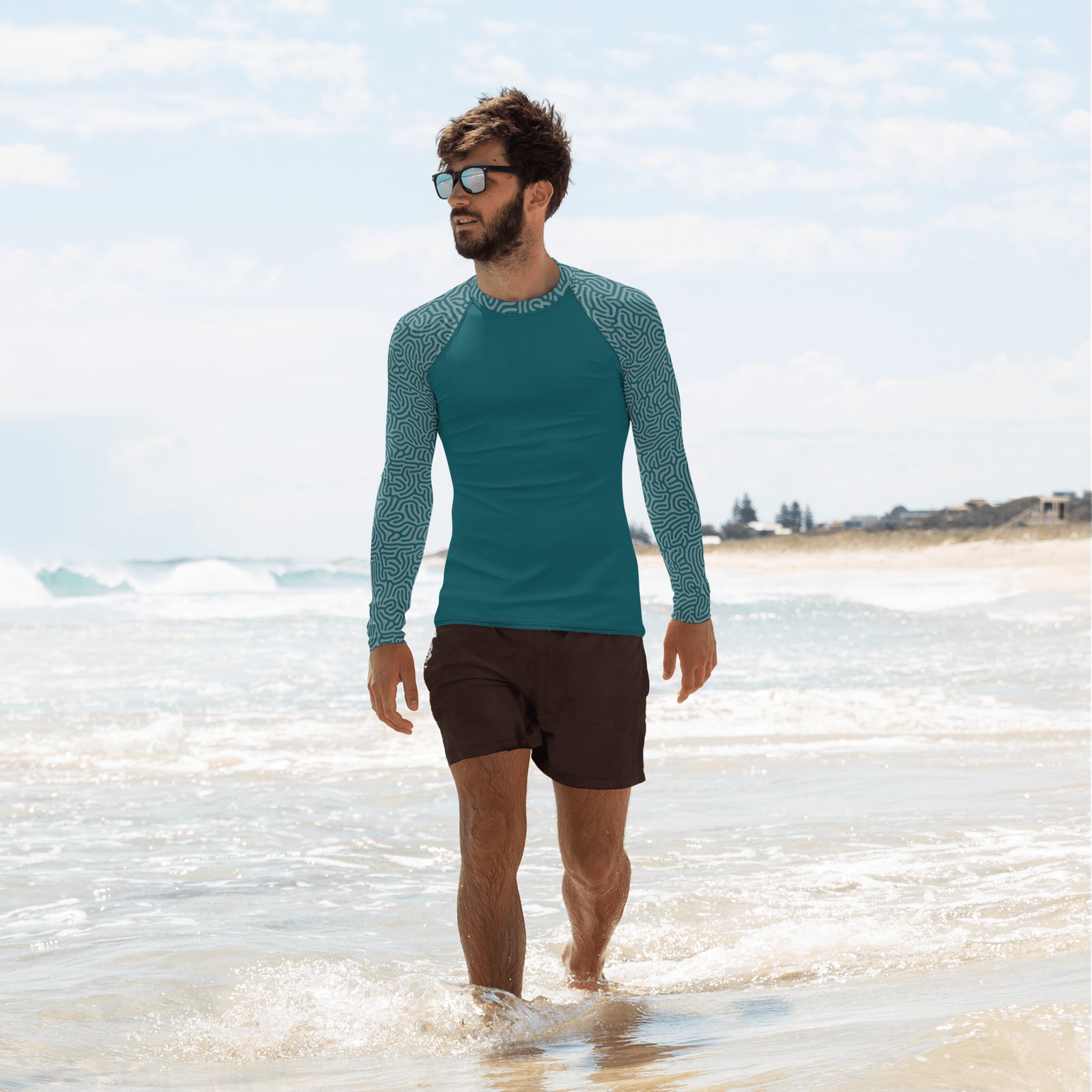 Maze Coral Men's Rash Guard