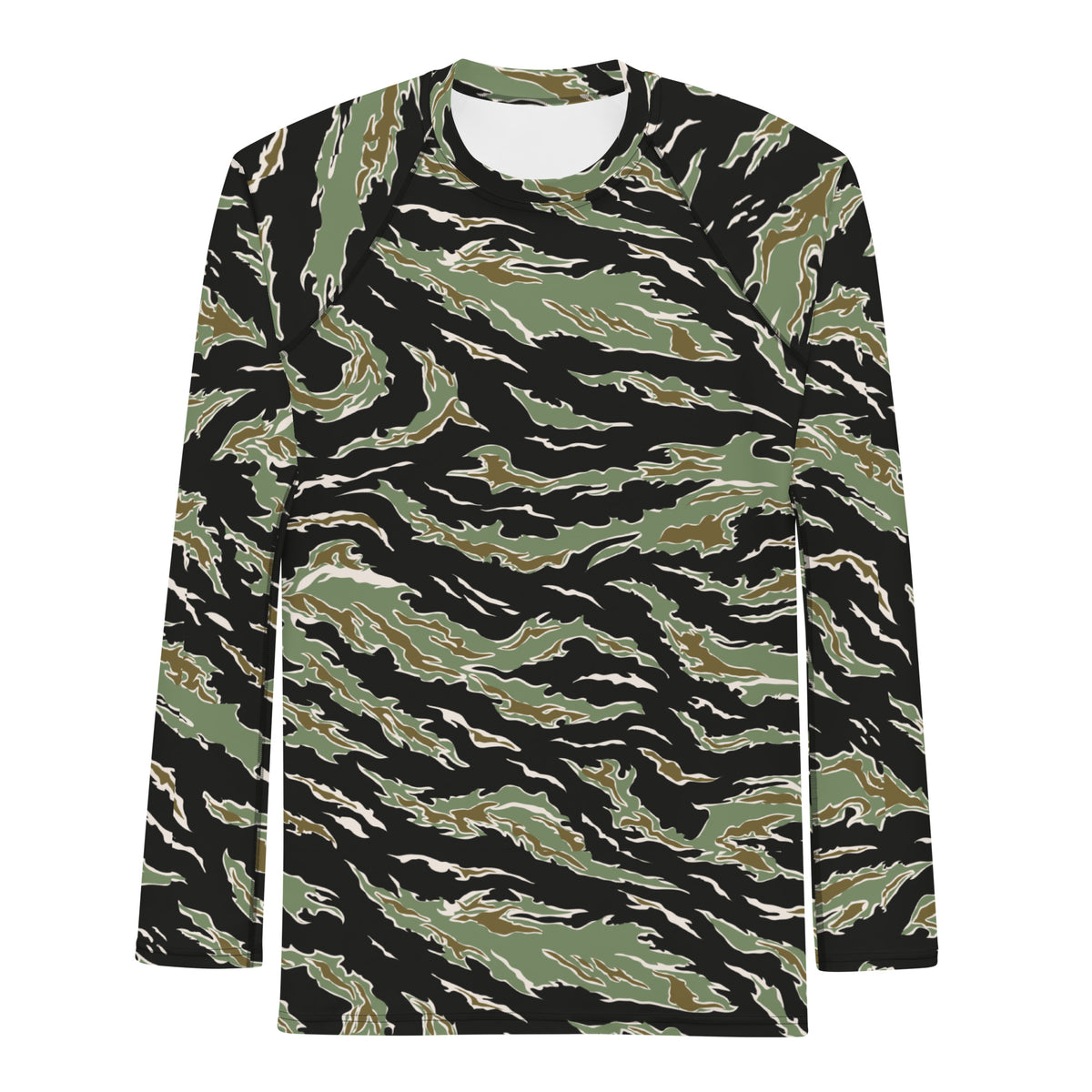 Tiger Stripe Deep Jungle Camouflage Men&#39;s Rash Guard